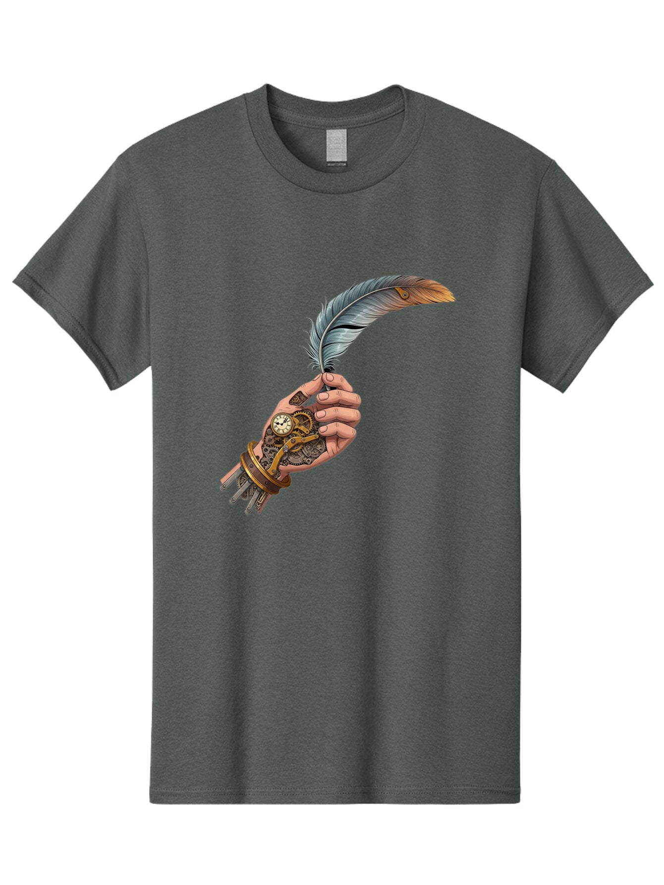 Mechanical-Hand-Feather-Quill Men'S Graphic Tee, 100% Cotton, Comfortable Casual Summer Wear, Machine Washable, Vintage Camera, Old Camera, Antique Camera, Black Camera, Classic Photography, Photography Equipment, Nostalgic Device, Bao636 5