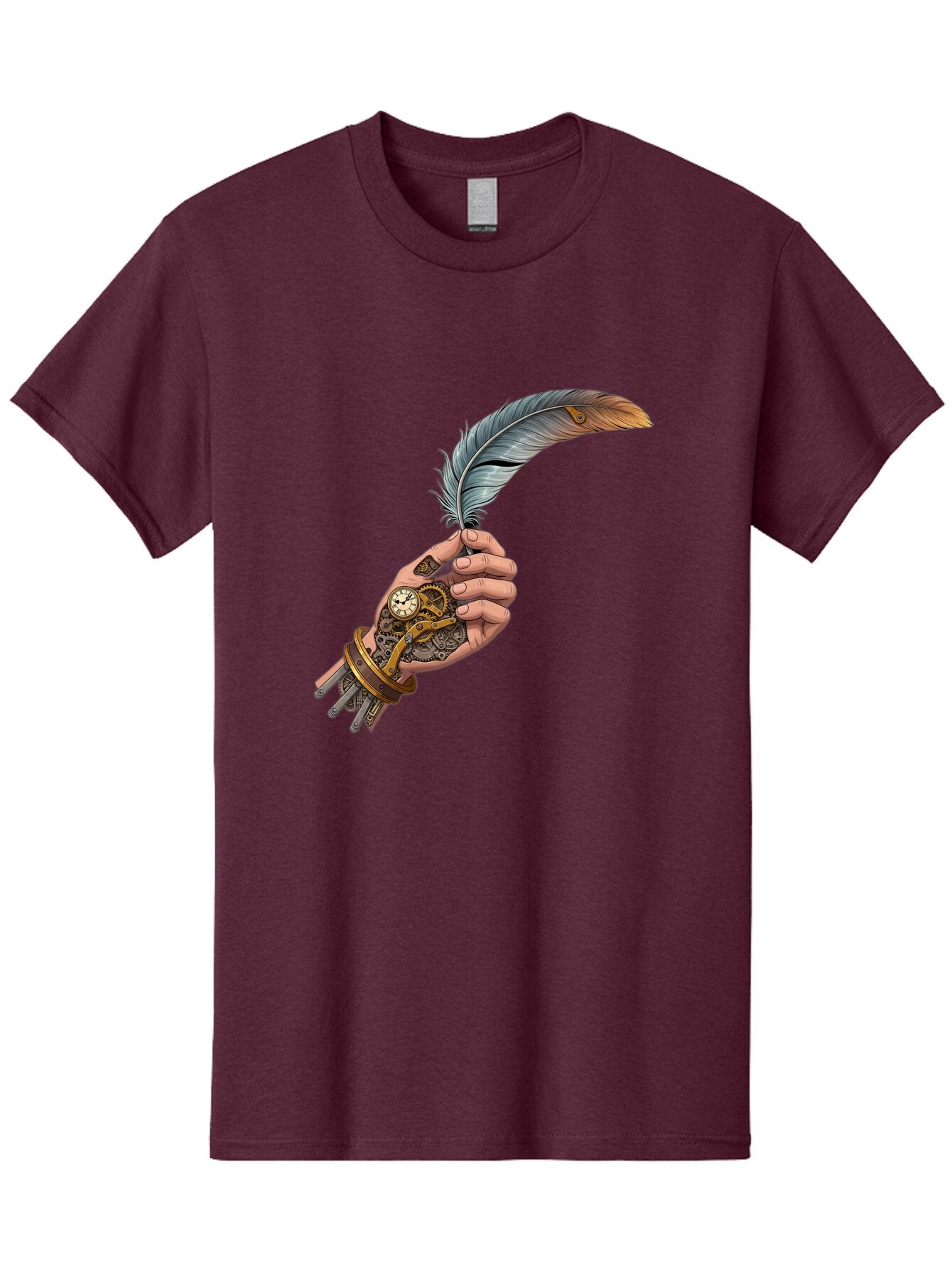 Mechanical-Hand-Feather-Quill Men'S Graphic Tee, 100% Cotton, Comfortable Casual Summer Wear, Machine Washable, Vintage Camera, Old Camera, Antique Camera, Black Camera, Classic Photography, Photography Equipment, Nostalgic Device, Bao636 8