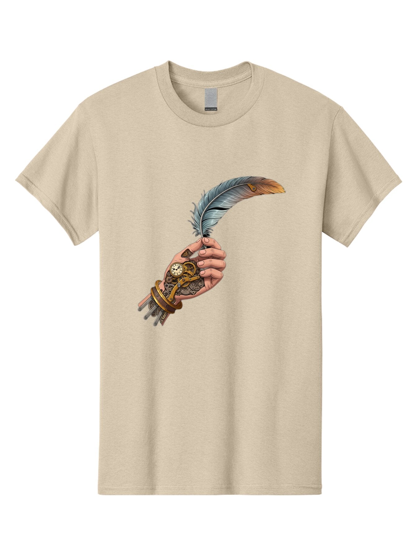 Mechanical-Hand-Feather-Quill Men'S Graphic Tee, 100% Cotton, Comfortable Casual Summer Wear, Machine Washable, Vintage Camera, Old Camera, Antique Camera, Black Camera, Classic Photography, Photography Equipment, Nostalgic Device, Bao636 11