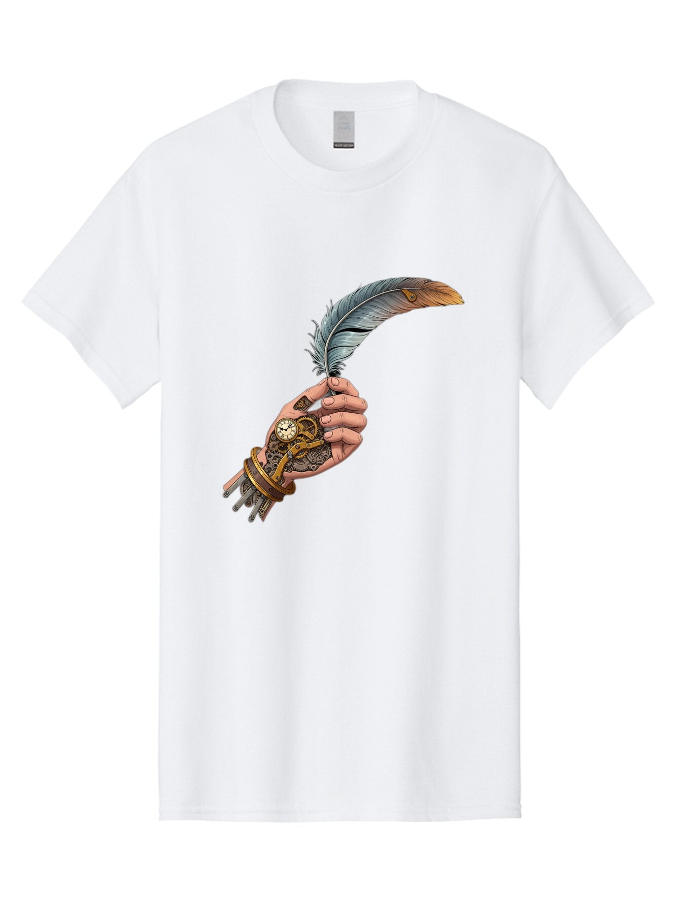 Mechanical-Hand-Feather-Quill Men'S Graphic Tee, 100% Cotton, Comfortable Casual Summer Wear, Machine Washable, Vintage Camera, Old Camera, Antique Camera, Black Camera, Classic Photography, Photography Equipment, Nostalgic Device, Bao636 6