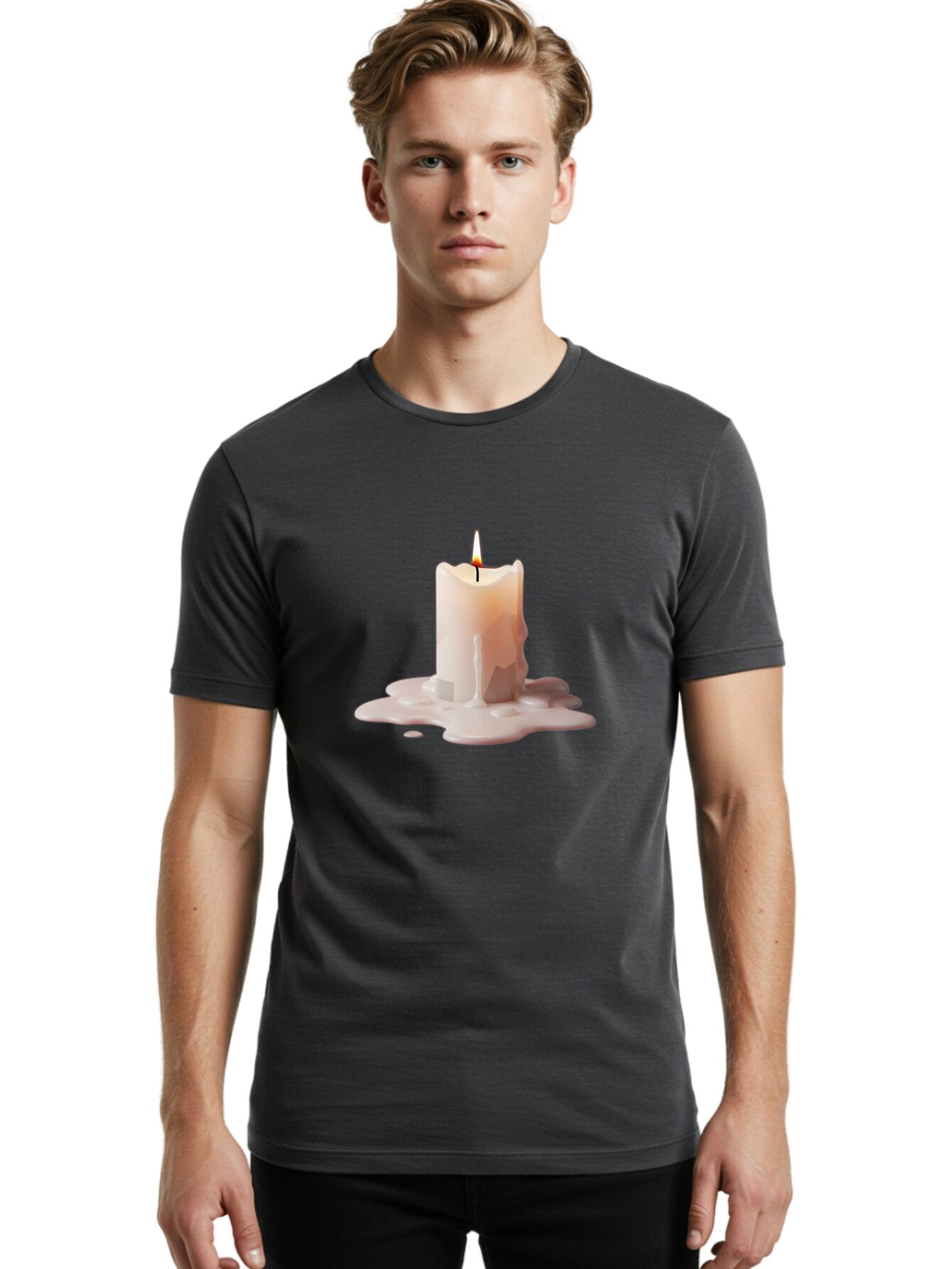 Melted-Candle-1 Men'S Graphic Tee, 100% Cotton, Comfortable Casual Summer Wear, Machine Washable, Vintage Camera, Old Camera, Antique Camera, Black Camera, Classic Photography, Photography Equipment, Nostalgic Device, Film Camera, Camera Art Bao639 19