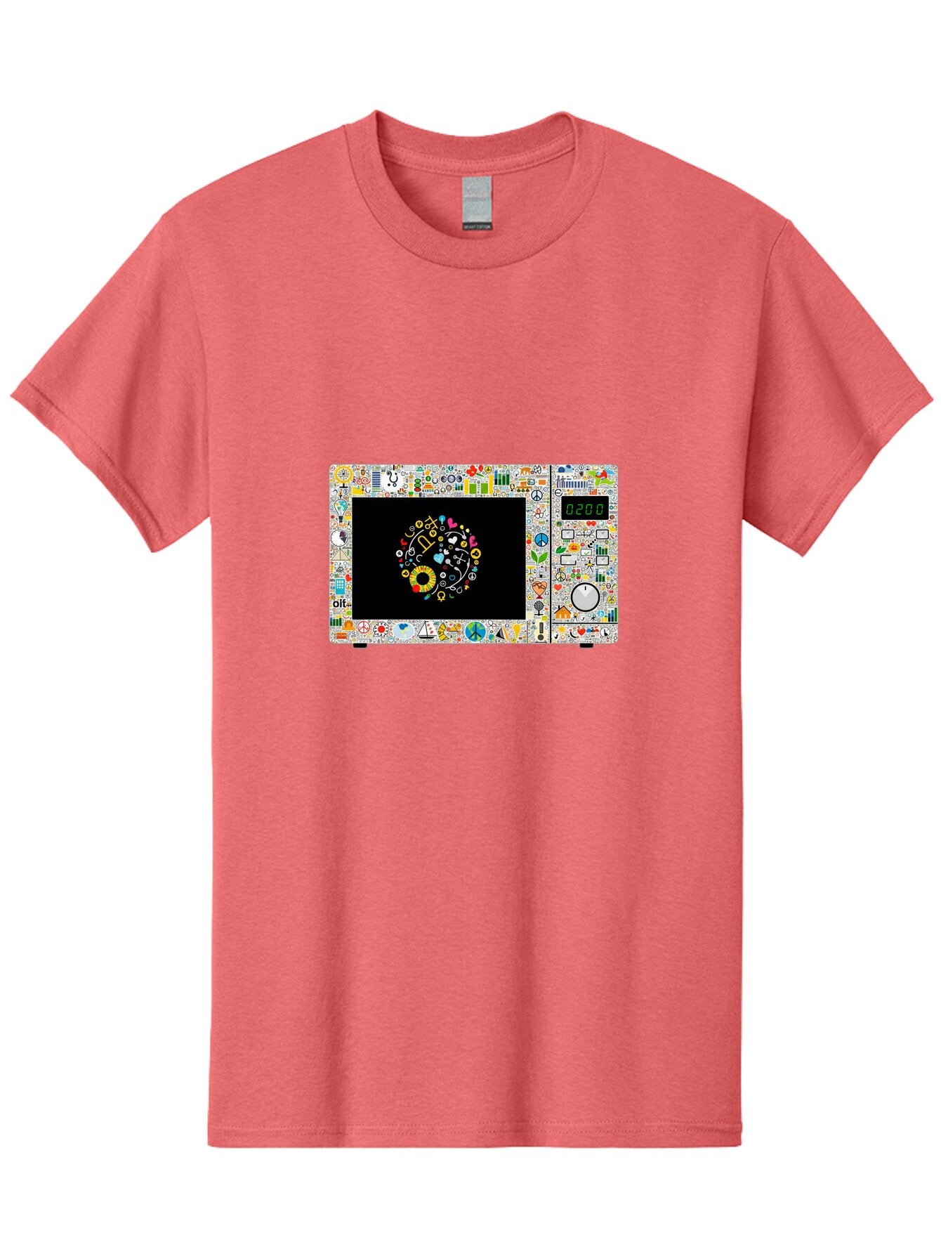 Microwave-With-Yin-Yang-Symbol Men'S Graphic Tee, 100% Cotton, Comfortable Casual Summer Wear, Machine Washable, Vintage Camera, Old Camera, Antique Camera, Black Camera, Classic Photography, Photography Equipment, Nostalgic Device, Bao653 4