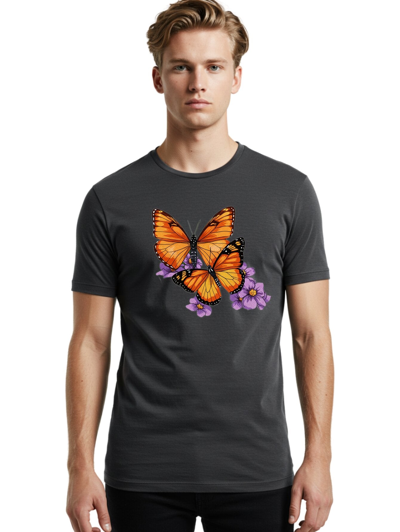 Monarch-Butterflies Men'S Graphic Tee, 100% Cotton, Comfortable Casual Summer Wear, Machine Washable, Vintage Camera, Old Camera, Antique Camera, Black Camera, Classic Photography, Photography Equipment, Nostalgic Device, Film Camera, Bao660 29