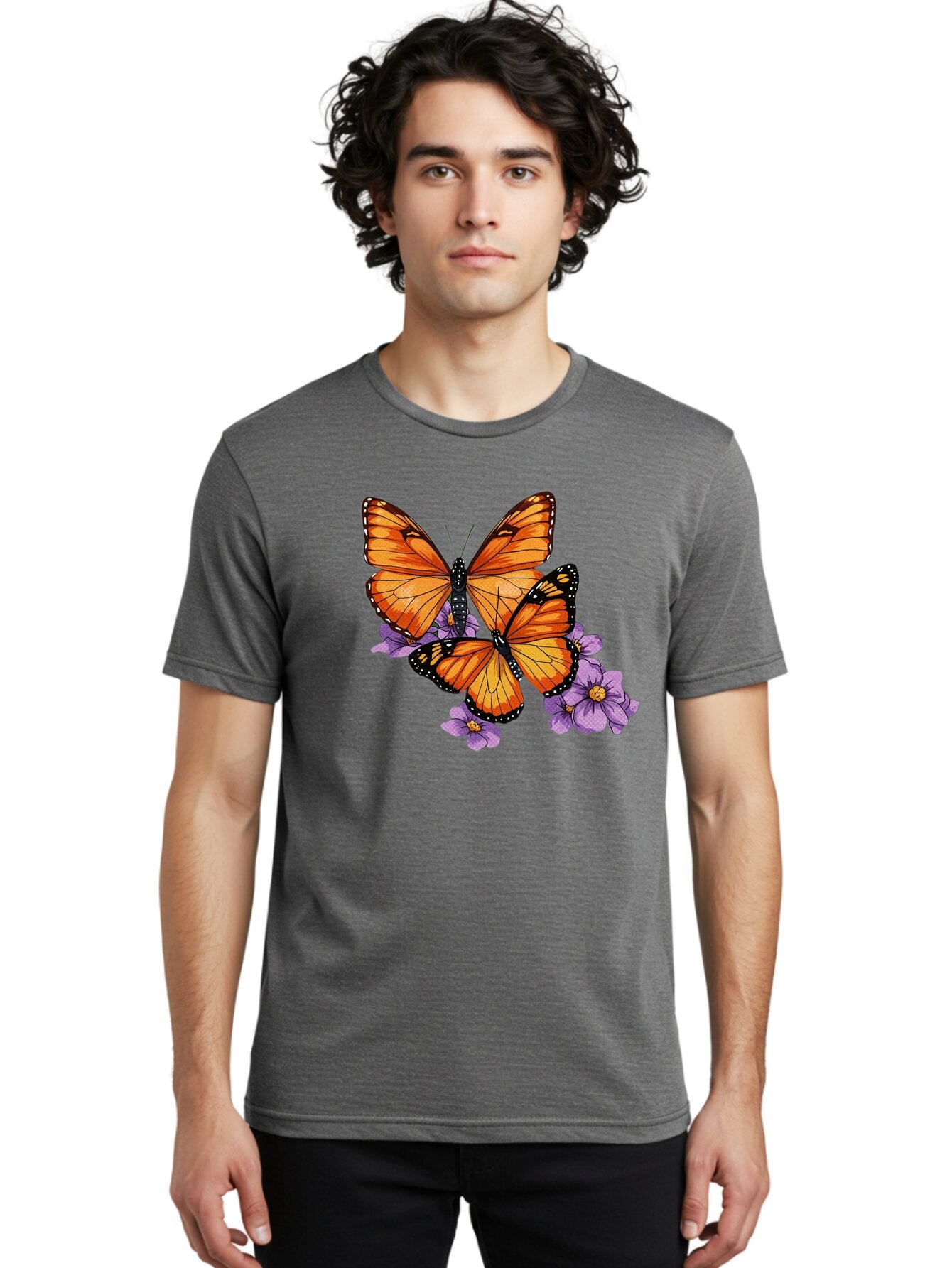 Monarch-Butterflies Men'S Graphic Tee, 100% Cotton, Comfortable Casual Summer Wear, Machine Washable, Vintage Camera, Old Camera, Antique Camera, Black Camera, Classic Photography, Photography Equipment, Nostalgic Device, Film Camera, Bao660 23