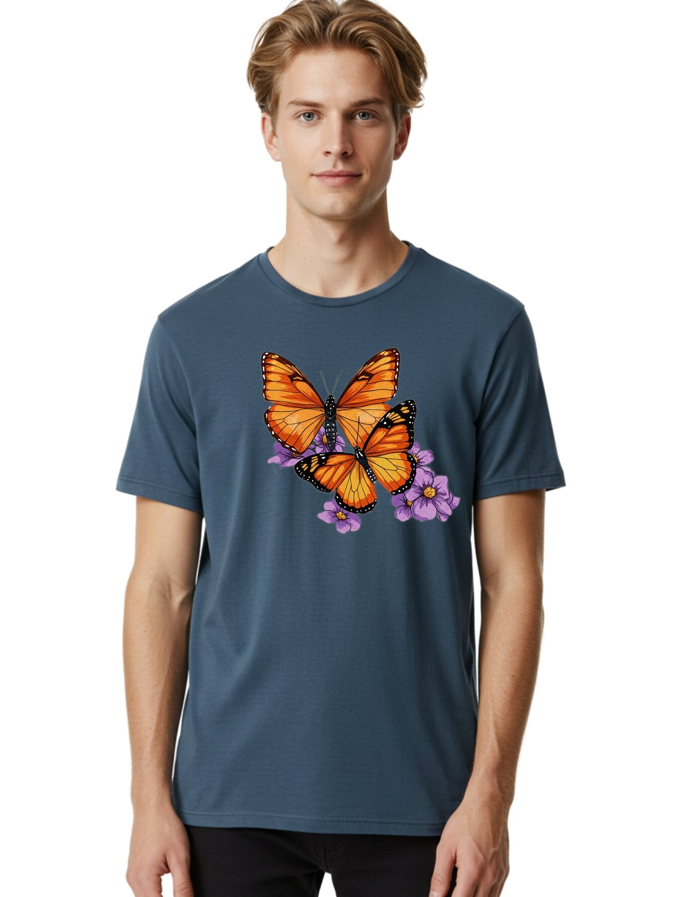 Monarch-Butterflies Men'S Graphic Tee, 100% Cotton, Comfortable Casual Summer Wear, Machine Washable, Vintage Camera, Old Camera, Antique Camera, Black Camera, Classic Photography, Photography Equipment, Nostalgic Device, Film Camera, Bao660 28