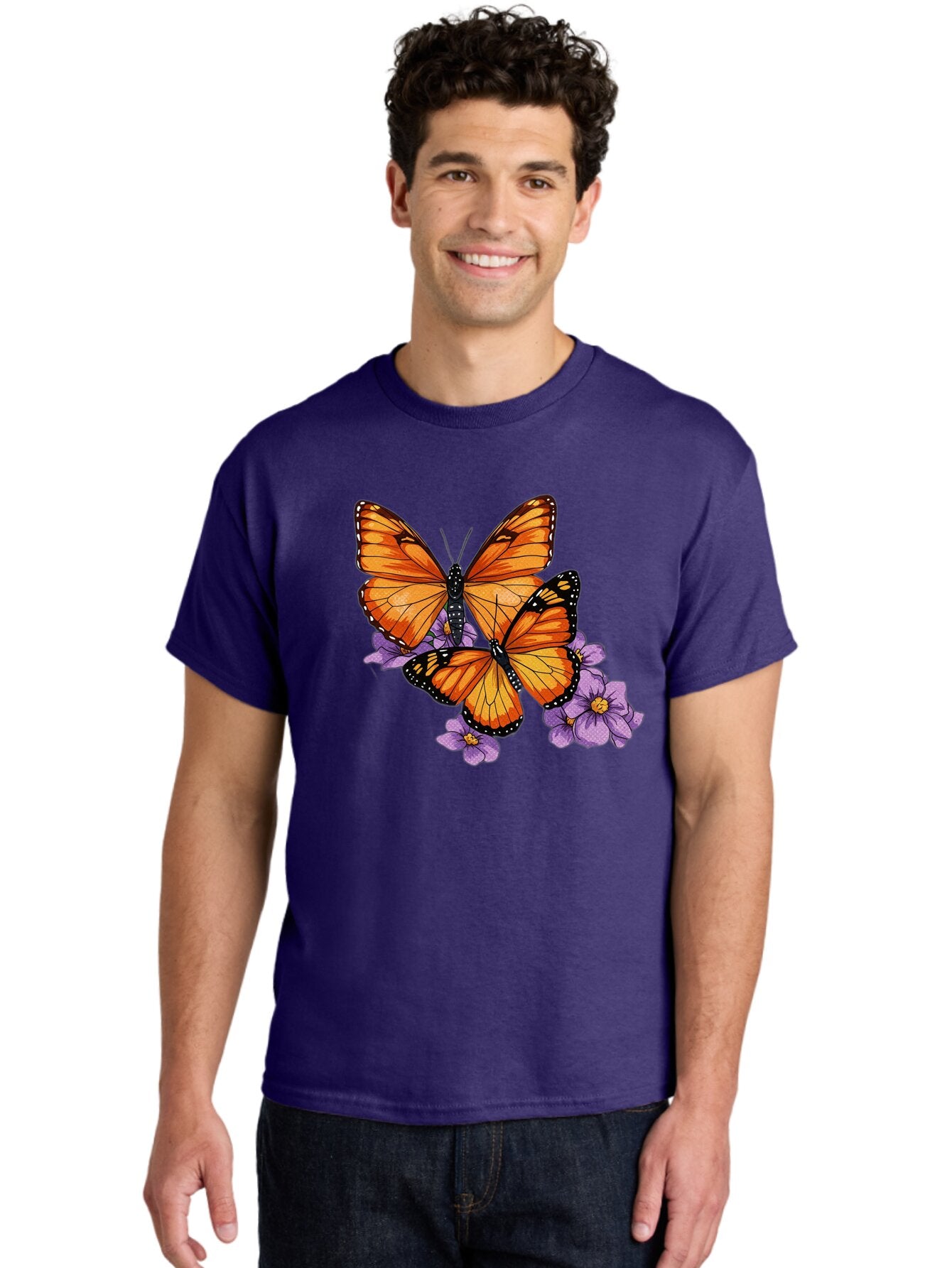 Monarch-Butterflies Men'S Graphic Tee, 100% Cotton, Comfortable Casual Summer Wear, Machine Washable, Vintage Camera, Old Camera, Antique Camera, Black Camera, Classic Photography, Photography Equipment, Nostalgic Device, Film Camera, Bao660 24