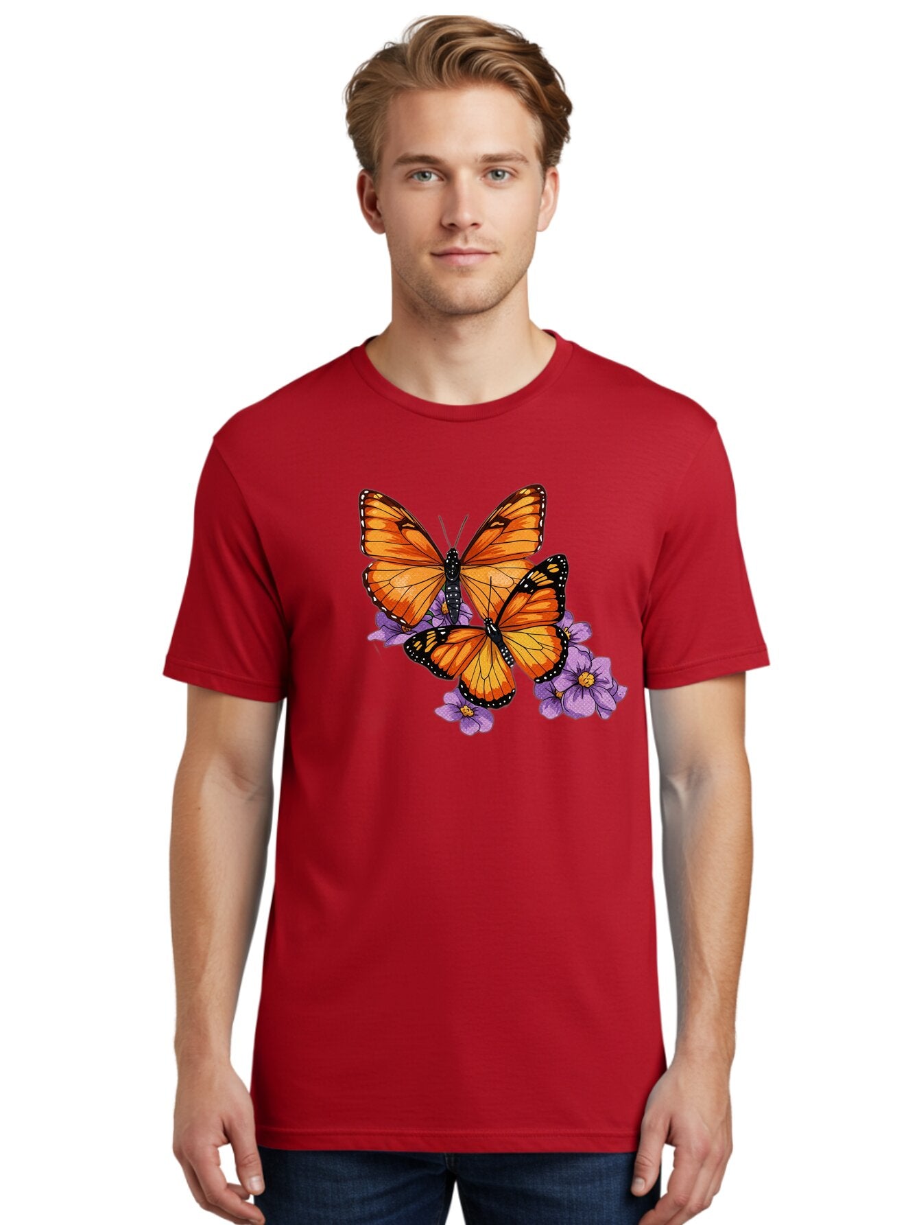 Monarch-Butterflies Men'S Graphic Tee, 100% Cotton, Comfortable Casual Summer Wear, Machine Washable, Vintage Camera, Old Camera, Antique Camera, Black Camera, Classic Photography, Photography Equipment, Nostalgic Device, Film Camera, Bao660 22