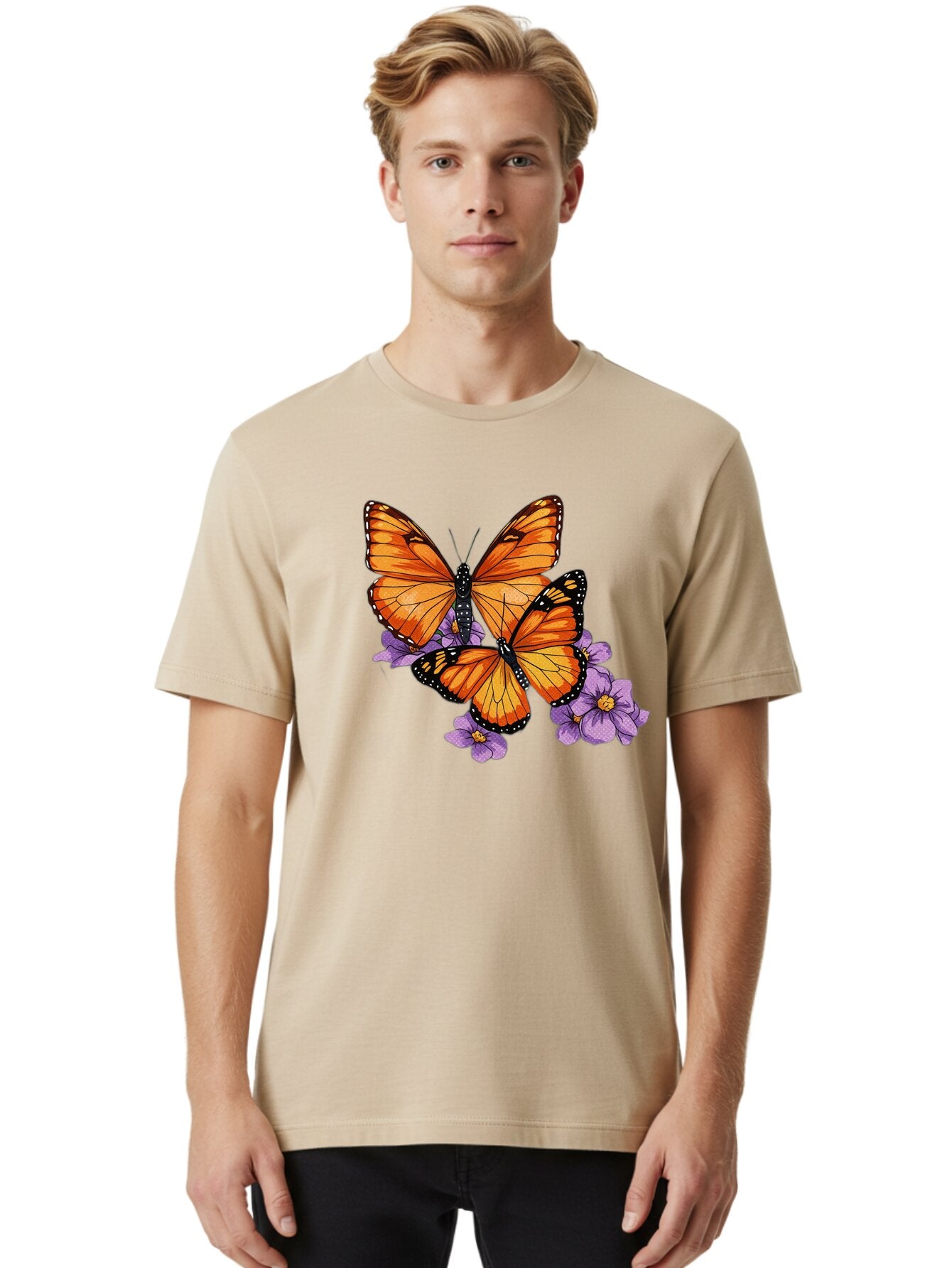 Monarch-Butterflies Men'S Graphic Tee, 100% Cotton, Comfortable Casual Summer Wear, Machine Washable, Vintage Camera, Old Camera, Antique Camera, Black Camera, Classic Photography, Photography Equipment, Nostalgic Device, Film Camera, Bao660 17