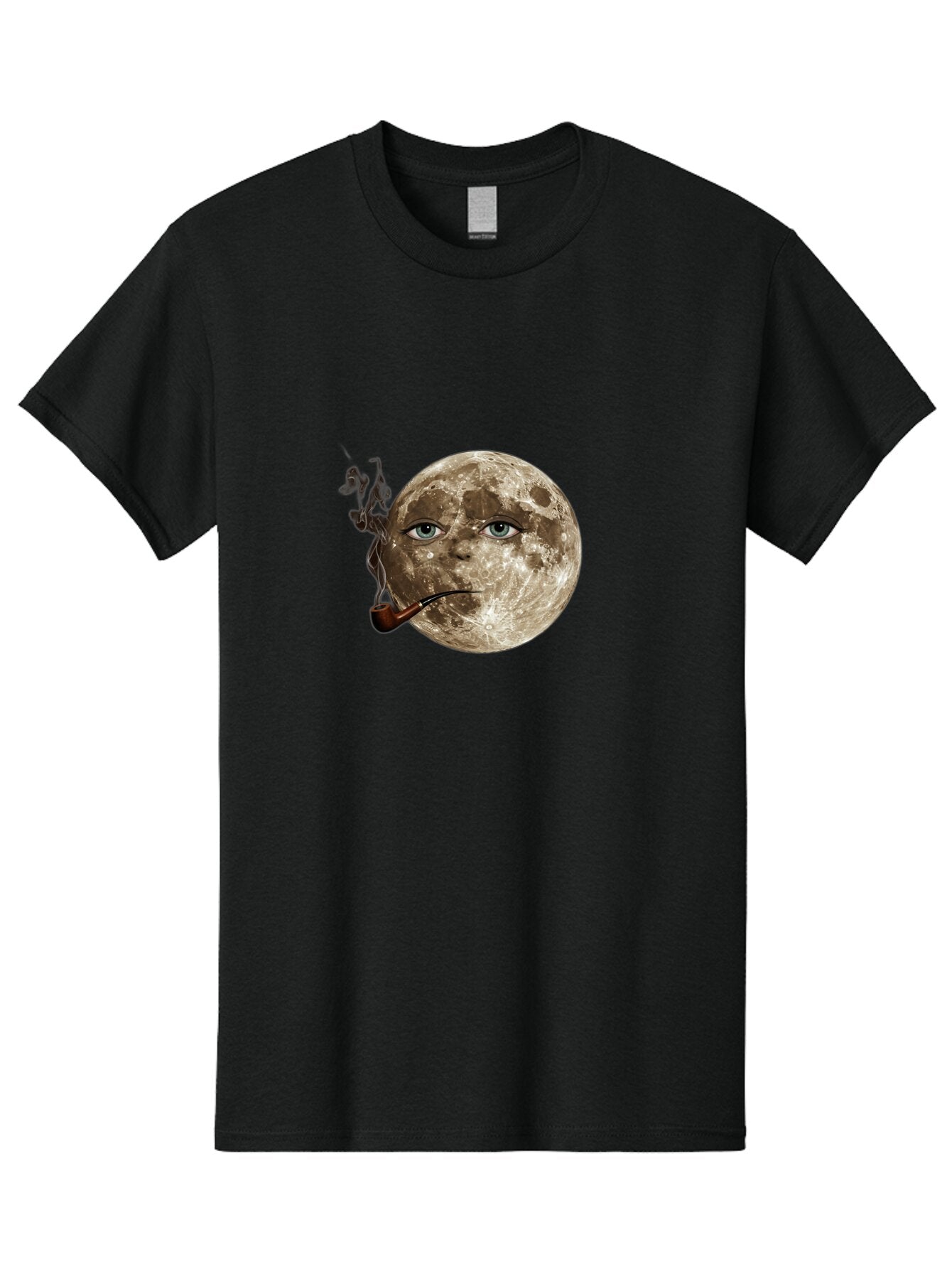 Moon-With-Eyes-And-Pipe Men'S Graphic Tee, 100% Cotton, Comfortable Casual Summer Wear, Machine Washable, Vintage Camera, Old Camera, Antique Camera, Black Camera, Classic Photography, Photography Equipment, Nostalgic Device, Film Camera, Bao672 5
