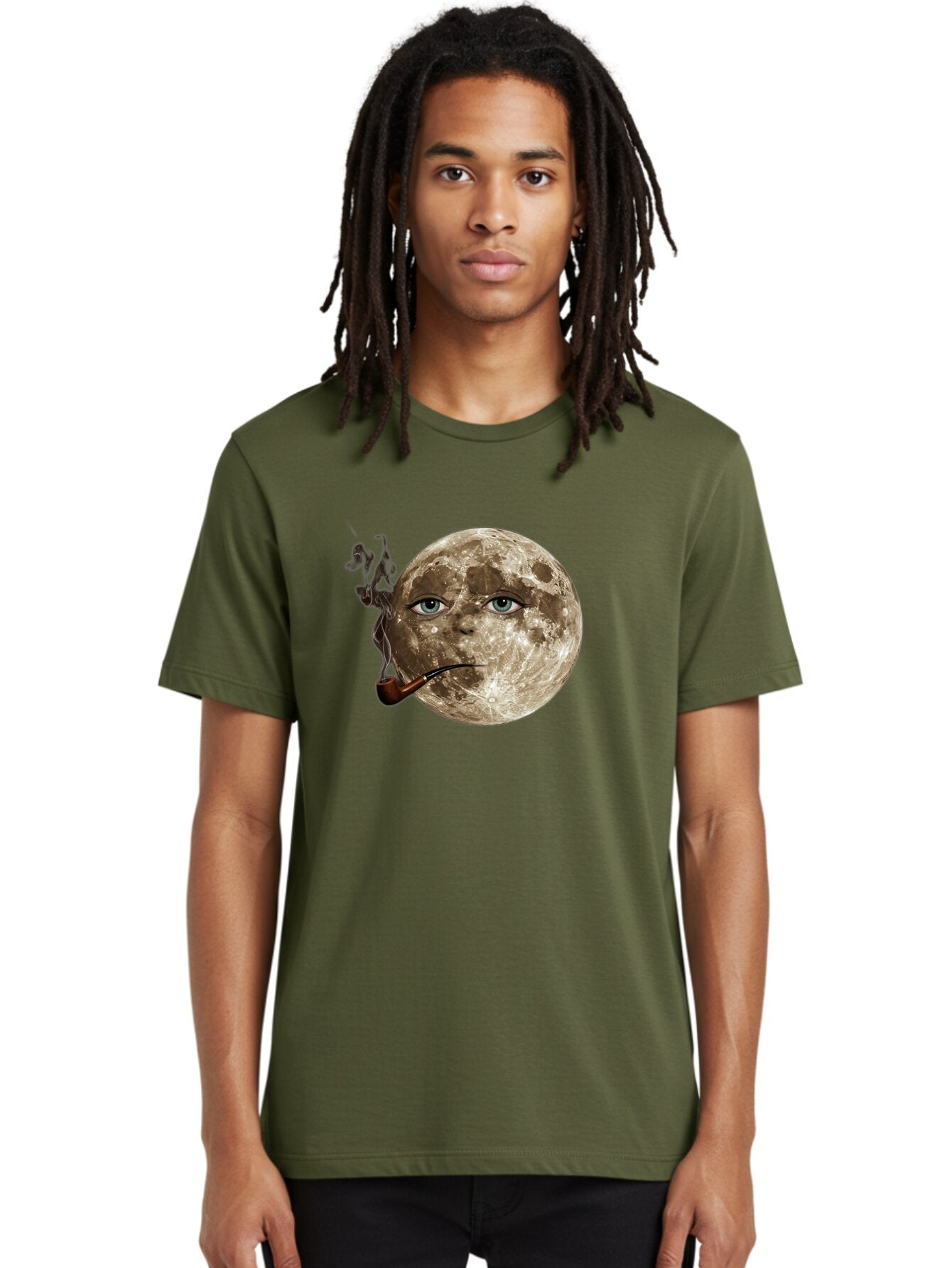 Moon-With-Eyes-And-Pipe Men'S Graphic Tee, 100% Cotton, Comfortable Casual Summer Wear, Machine Washable, Vintage Camera, Old Camera, Antique Camera, Black Camera, Classic Photography, Photography Equipment, Nostalgic Device, Film Camera, Bao672 30