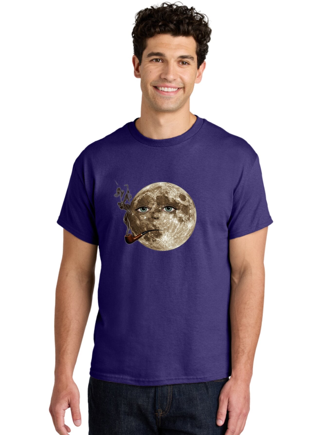 Moon-With-Eyes-And-Pipe Men'S Graphic Tee, 100% Cotton, Comfortable Casual Summer Wear, Machine Washable, Vintage Camera, Old Camera, Antique Camera, Black Camera, Classic Photography, Photography Equipment, Nostalgic Device, Film Camera, Bao672 26