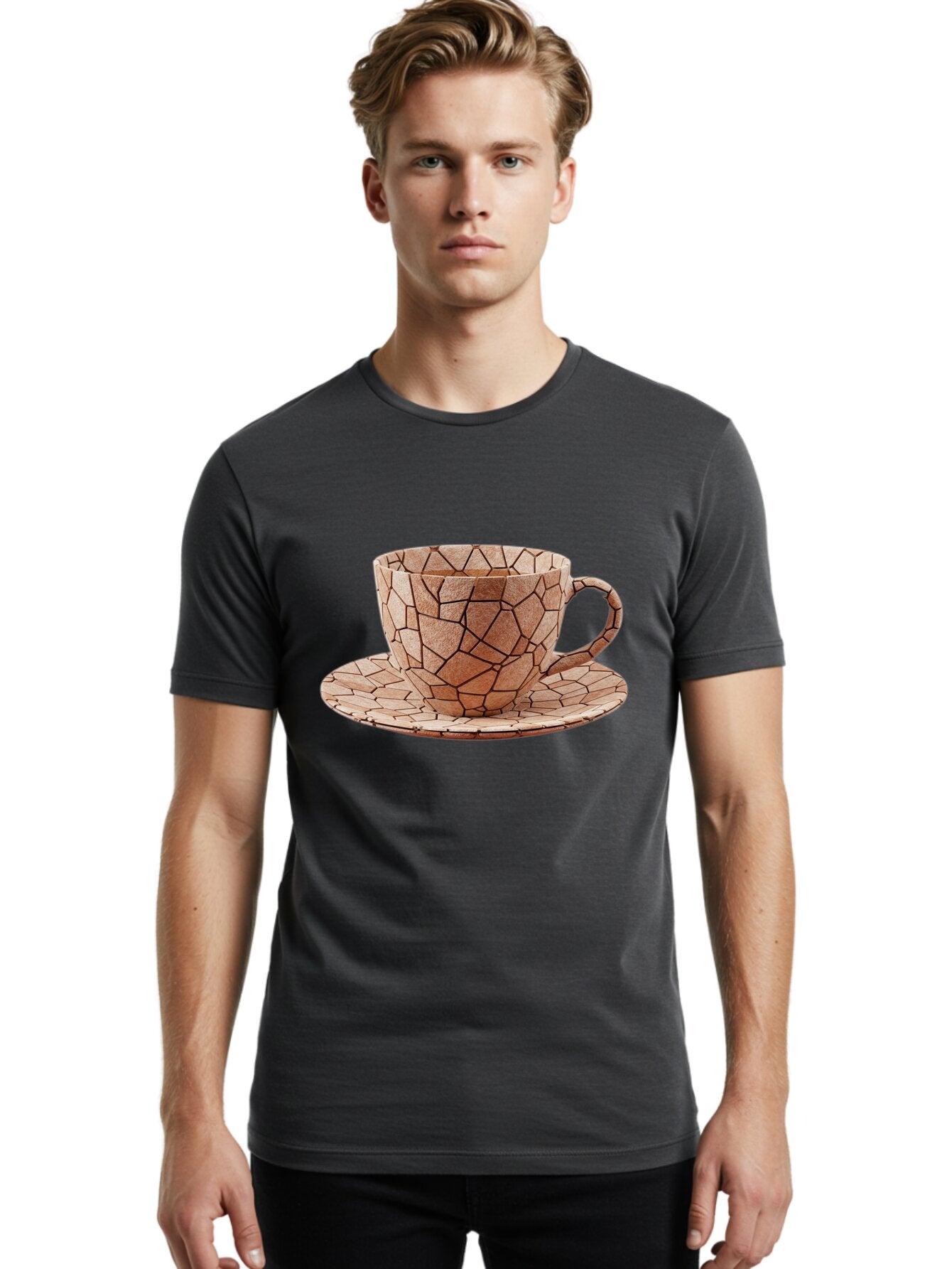 Mosaic-Cup-And-Saucer Men'S Graphic Tee, 100% Cotton, Comfortable Casual Summer Wear, Machine Washable, Vintage Camera, Old Camera, Antique Camera, Black Camera, Classic Photography, Photography Equipment, Nostalgic Device, Film Camera, Bao677 20