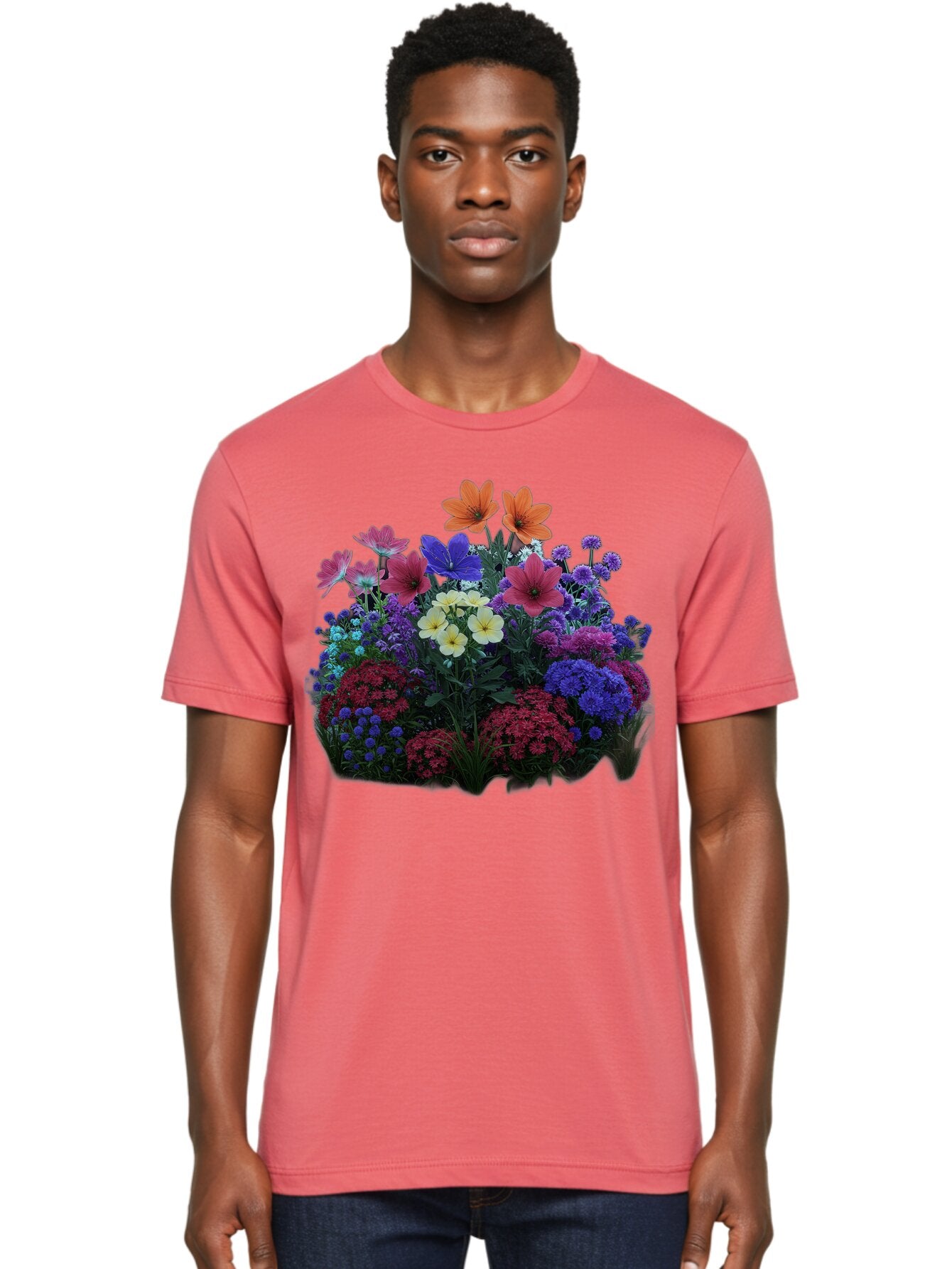 Multicolored-Flowers Men'S Graphic Tee, 100% Cotton, Comfortable Casual Summer Wear, Machine Washable, Vintage Camera, Old Camera, Antique Camera, Black Camera, Classic Photography, Photography Equipment, Nostalgic Device, Film Camera, Bao683 25