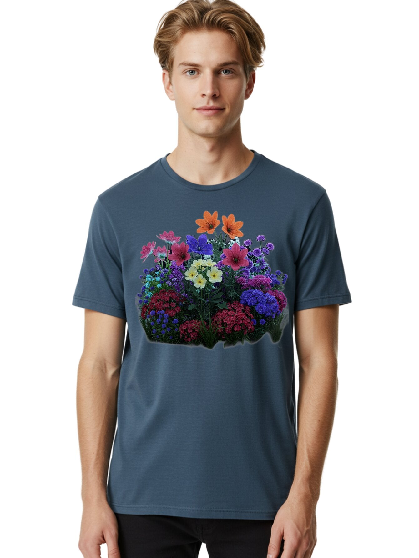 Multicolored-Flowers Men'S Graphic Tee, 100% Cotton, Comfortable Casual Summer Wear, Machine Washable, Vintage Camera, Old Camera, Antique Camera, Black Camera, Classic Photography, Photography Equipment, Nostalgic Device, Film Camera, Bao683 16