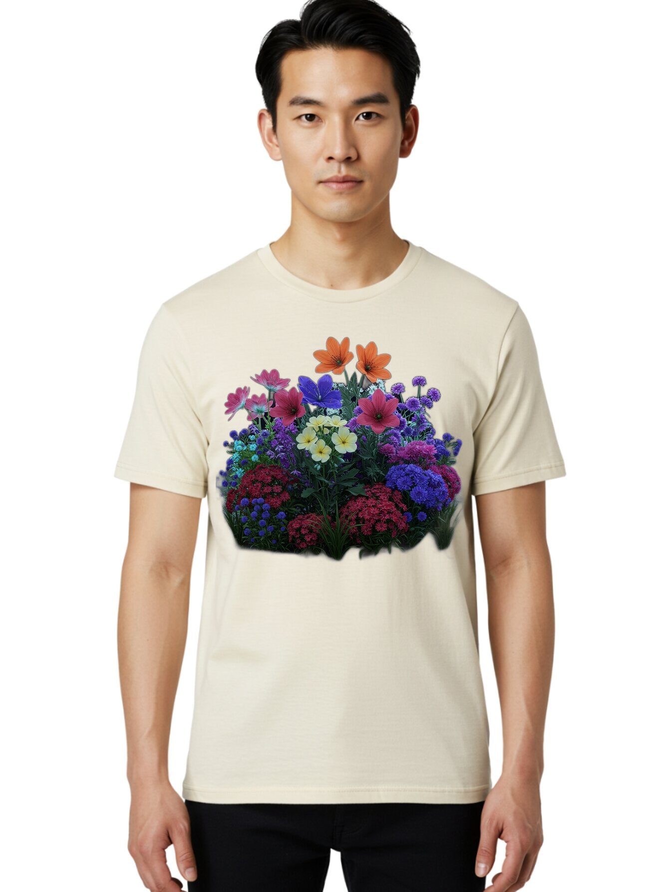 Multicolored-Flowers Men'S Graphic Tee, 100% Cotton, Comfortable Casual Summer Wear, Machine Washable, Vintage Camera, Old Camera, Antique Camera, Black Camera, Classic Photography, Photography Equipment, Nostalgic Device, Film Camera, Bao683 29