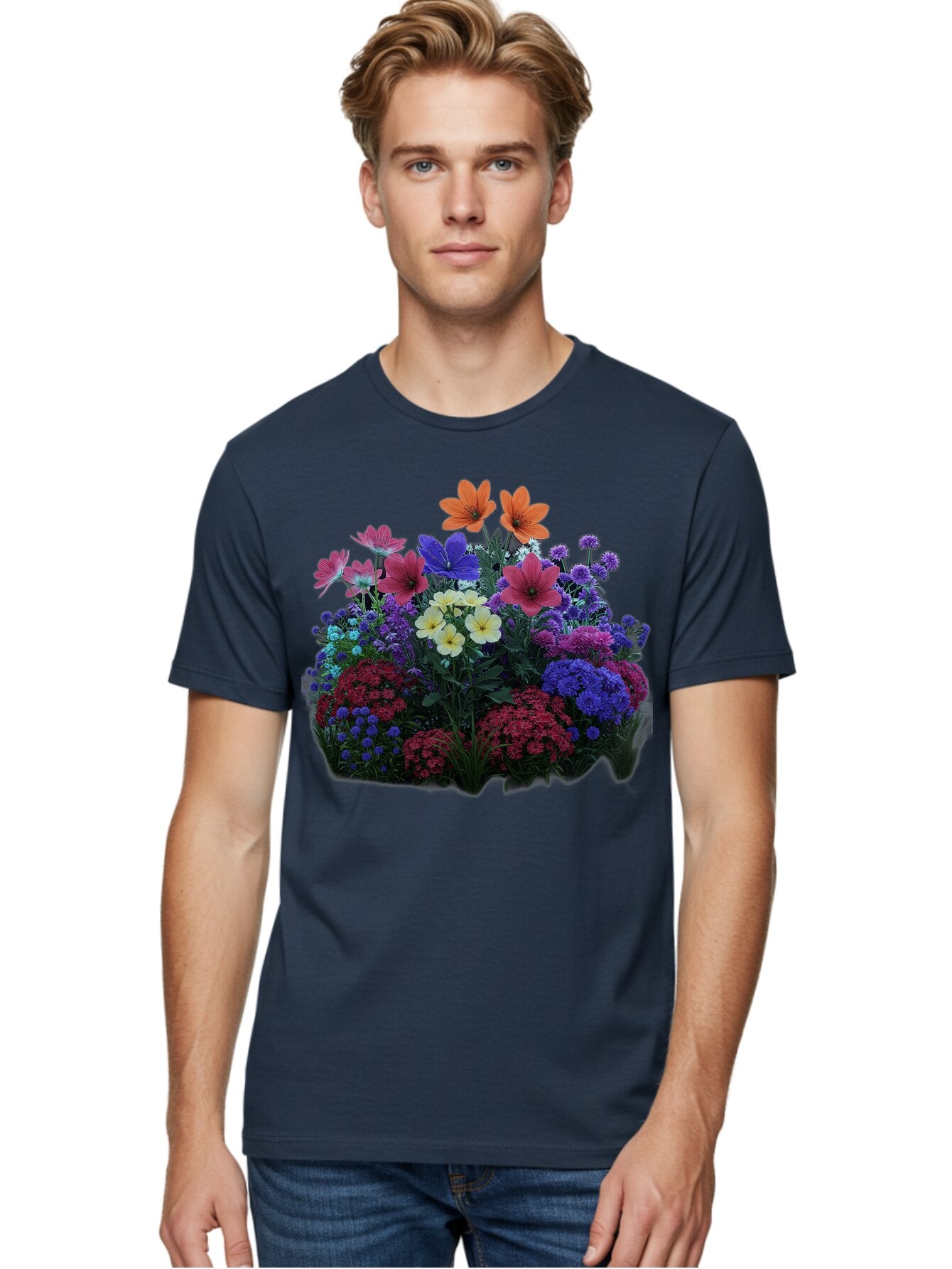 Multicolored-Flowers Men'S Graphic Tee, 100% Cotton, Comfortable Casual Summer Wear, Machine Washable, Vintage Camera, Old Camera, Antique Camera, Black Camera, Classic Photography, Photography Equipment, Nostalgic Device, Film Camera, Bao683 26