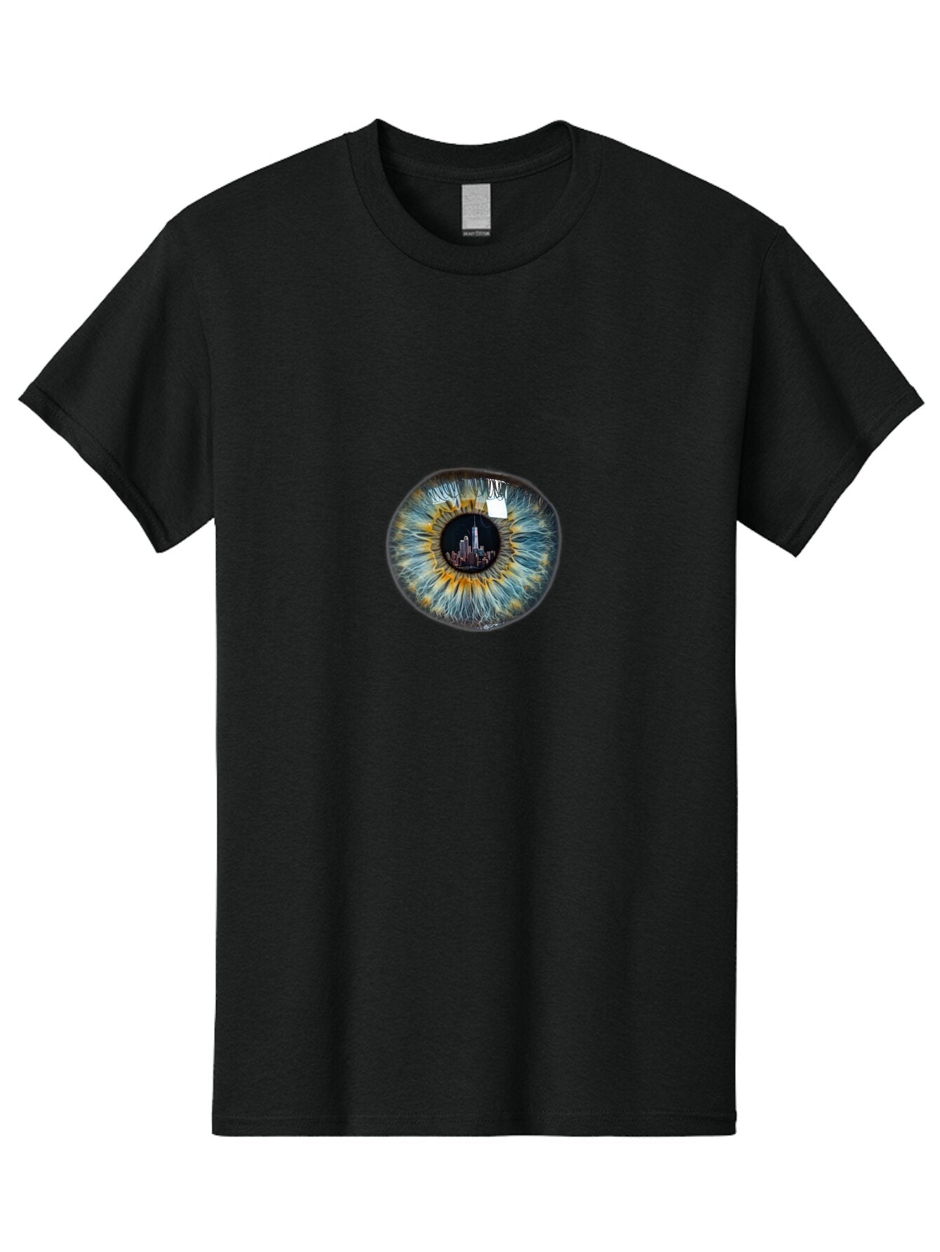 New-York-City-Skyline-Eye Men'S Graphic Tee, 100% Cotton, Comfortable Casual Summer Wear, Machine Washable, Vintage Camera, Old Camera, Antique Camera, Black Camera, Classic Photography, Photography Equipment, Nostalgic Device, Film Camera, Bao694