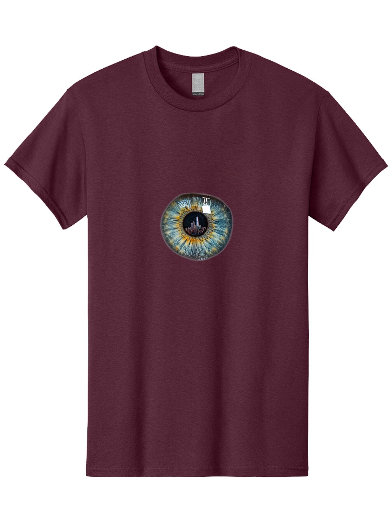New-York-City-Skyline-Eye Men'S Graphic Tee, 100% Cotton, Comfortable Casual Summer Wear, Machine Washable, Vintage Camera, Old Camera, Antique Camera, Black Camera, Classic Photography, Photography Equipment, Nostalgic Device, Film Camera, Bao694 8