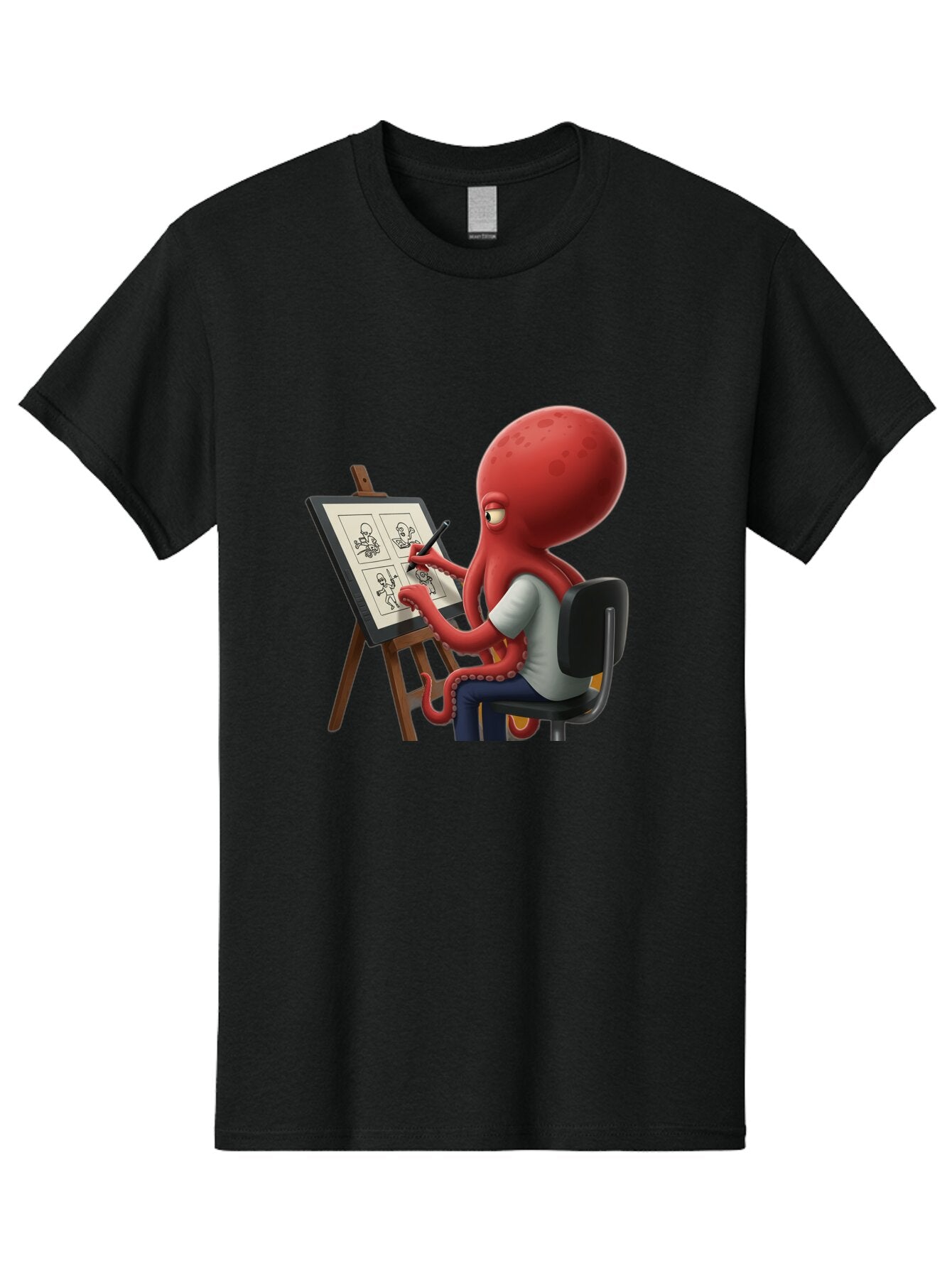 Octopus-Artist Men'S Graphic Tee, 100% Cotton, Comfortable Casual Summer Wear, Machine Washable, Vintage Camera, Old Camera, Antique Camera, Black Camera, Classic Photography, Photography Equipment, Nostalgic Device, Film Camera, Camera Art Bao700 6