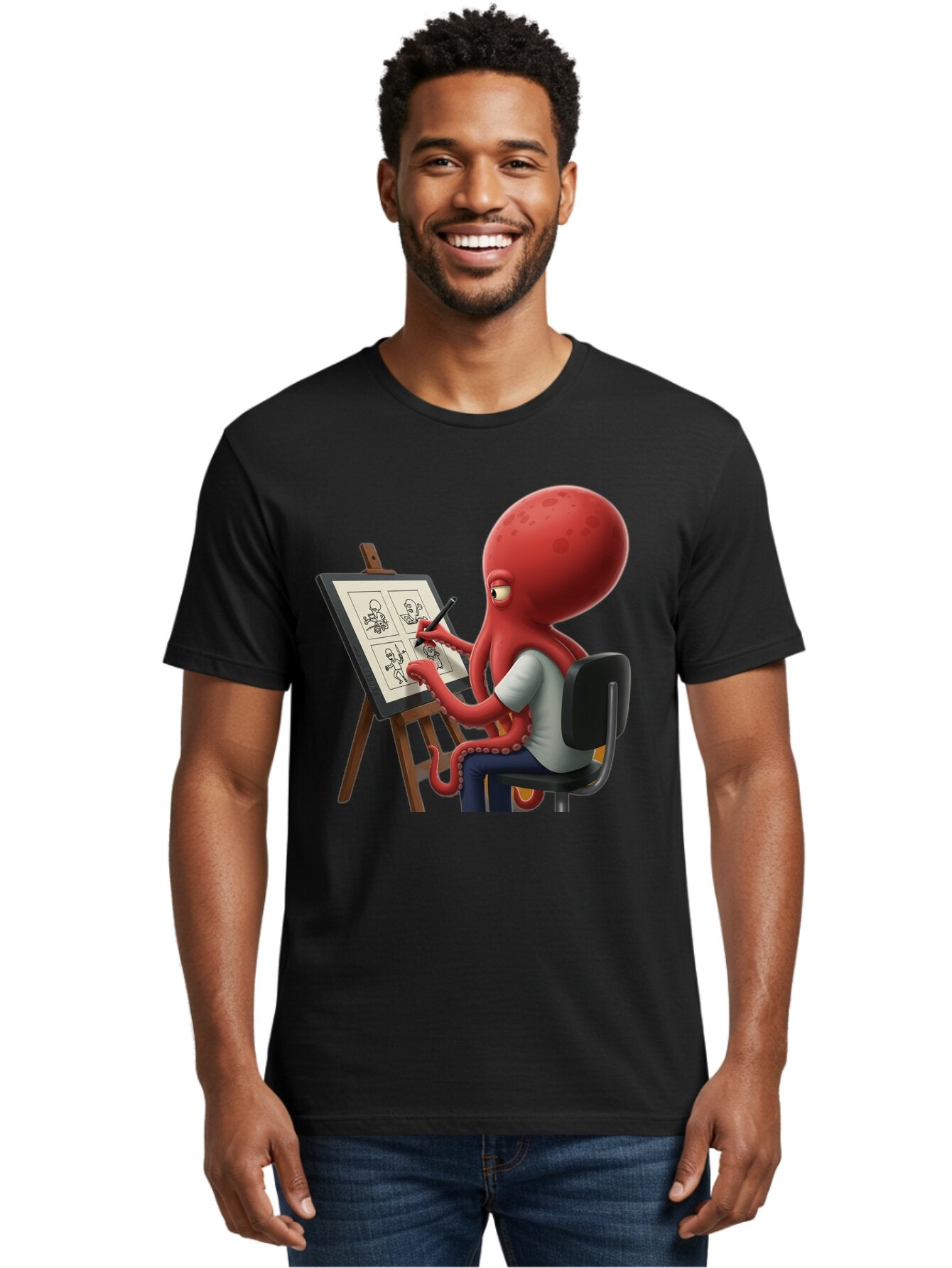 Octopus-Artist Men'S Graphic Tee, 100% Cotton, Comfortable Casual Summer Wear, Machine Washable, Vintage Camera, Old Camera, Antique Camera, Black Camera, Classic Photography, Photography Equipment, Nostalgic Device, Film Camera, Camera Art Bao700 24