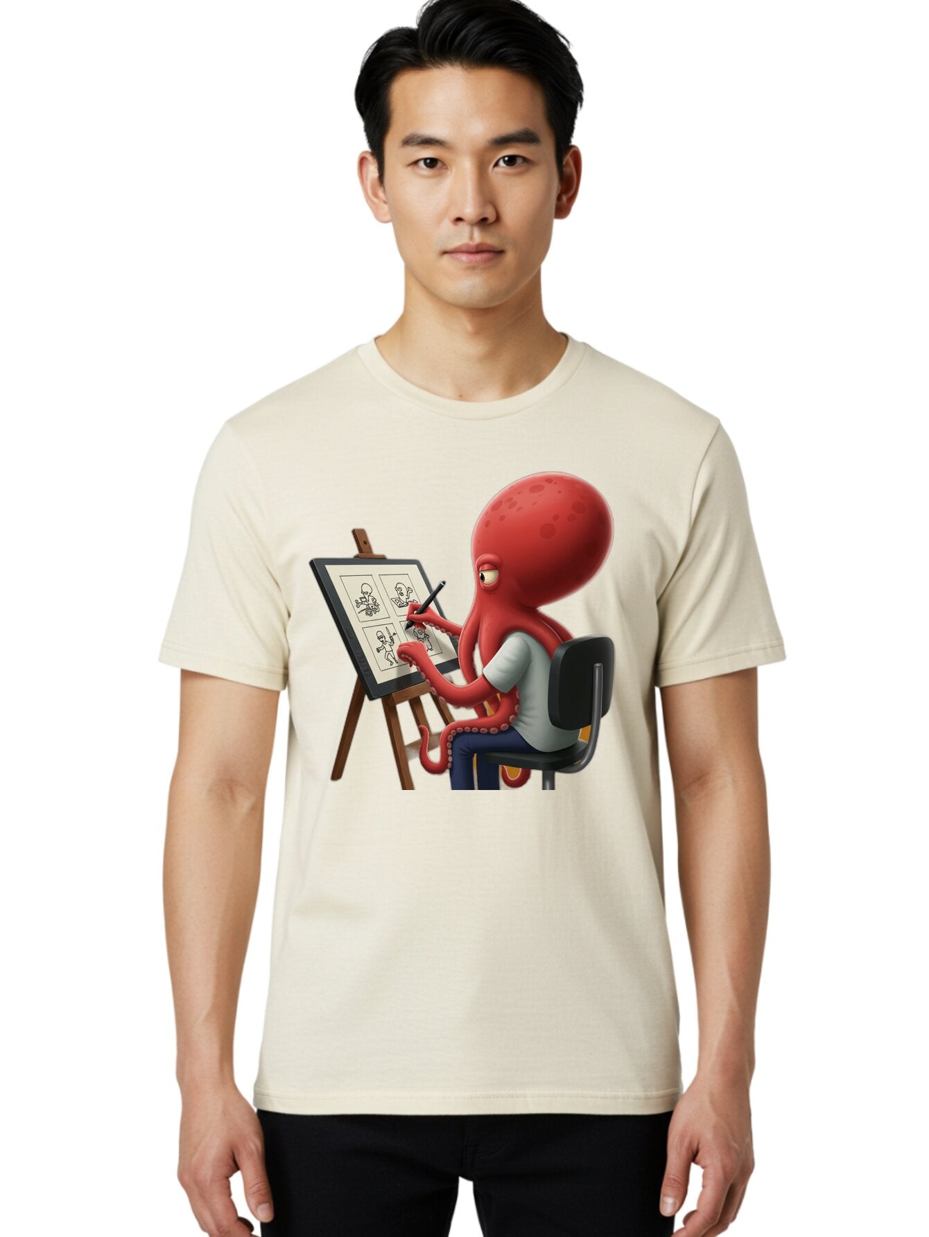 Octopus-Artist Men'S Graphic Tee, 100% Cotton, Comfortable Casual Summer Wear, Machine Washable, Vintage Camera, Old Camera, Antique Camera, Black Camera, Classic Photography, Photography Equipment, Nostalgic Device, Film Camera, Camera Art Bao700 25