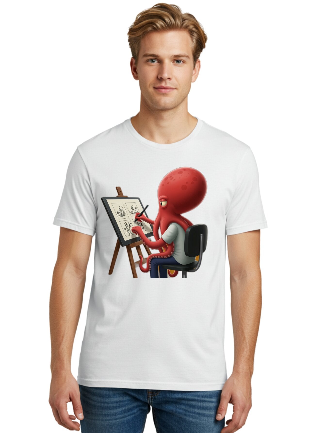 Octopus-Artist Men'S Graphic Tee, 100% Cotton, Comfortable Casual Summer Wear, Machine Washable, Vintage Camera, Old Camera, Antique Camera, Black Camera, Classic Photography, Photography Equipment, Nostalgic Device, Film Camera, Camera Art Bao700 16