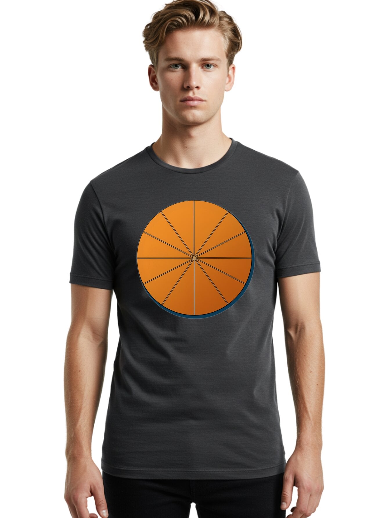 Orange-Circular-Pie-Chart Men'S Graphic Tee, 100% Cotton, Comfortable Casual Summer Wear, Machine Washable, Vintage Camera, Old Camera, Antique Camera, Black Camera, Classic Photography, Photography Equipment, Nostalgic Device, Film Camera, Bao708 23