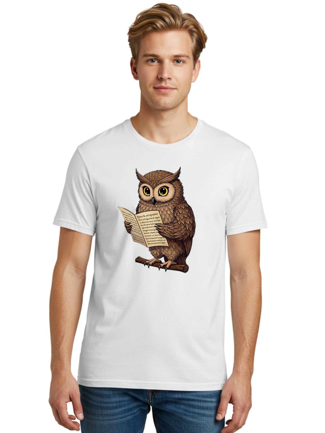 Owl-Reading-2 Men'S Graphic Tee, 100% Cotton, Comfortable Casual Summer Wear, Machine Washable, Vintage Camera, Old Camera, Antique Camera, Black Camera, Classic Photography, Photography Equipment, Nostalgic Device, Film Camera, Camera Art Bao723 24