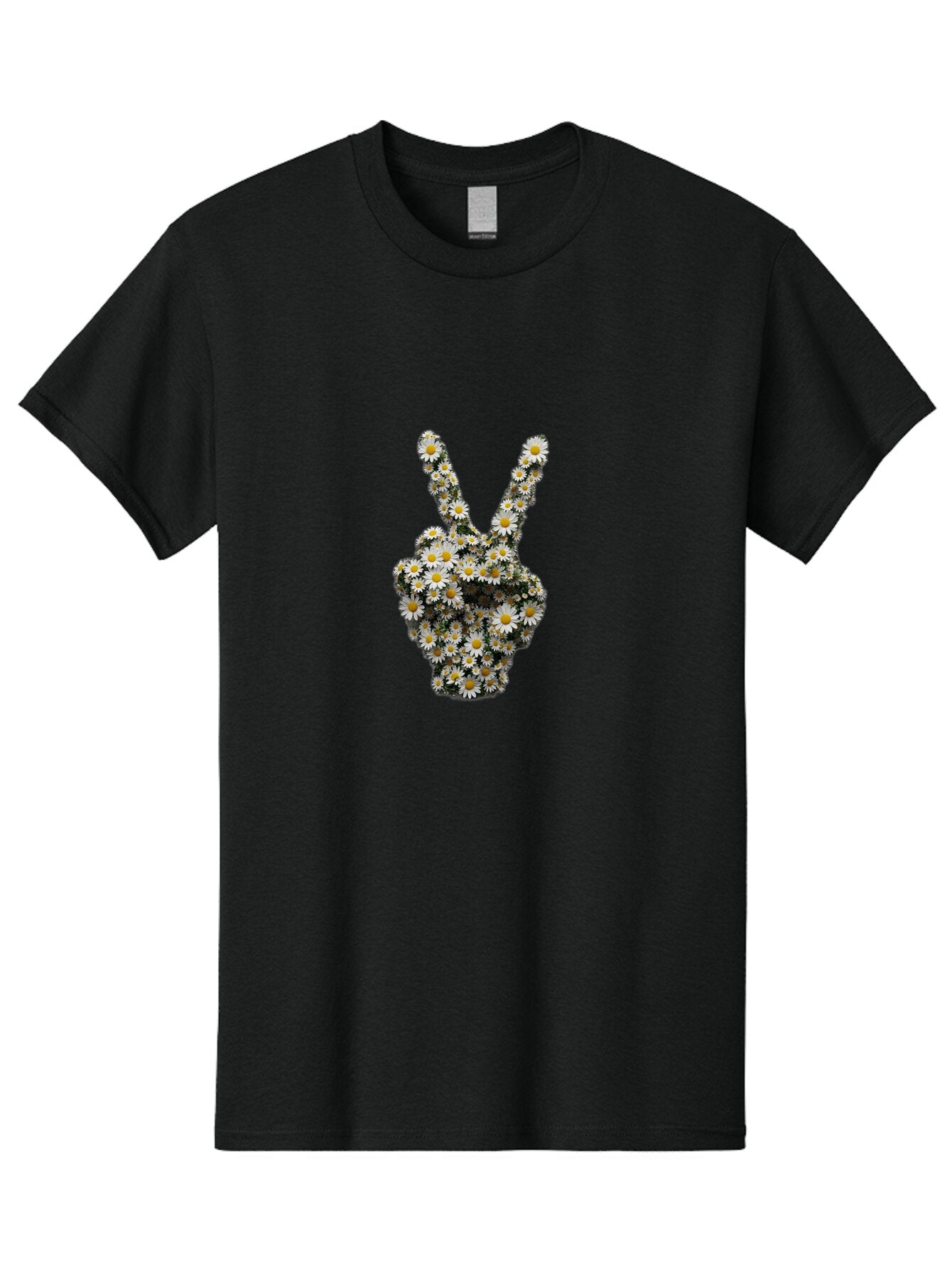 Peace-Sign-Daisies Men'S Graphic Tee, 100% Cotton, Comfortable Casual Summer Wear, Machine Washable, Vintage Camera, Old Camera, Antique Camera, Black Camera, Classic Photography, Photography Equipment, Nostalgic Device, Film Camera, Bao735