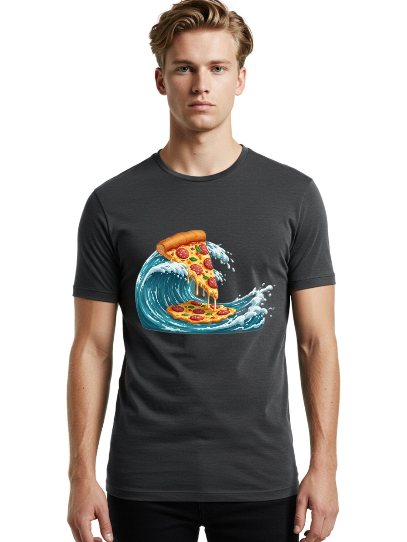 Pizza-Surfing-Wave Men'S Graphic Tee, 100% Cotton, Comfortable Casual Summer Wear, Machine Washable, Vintage Camera, Old Camera, Antique Camera, Black Camera, Classic Photography, Photography Equipment, Nostalgic Device, Film Camera, Bao759 30