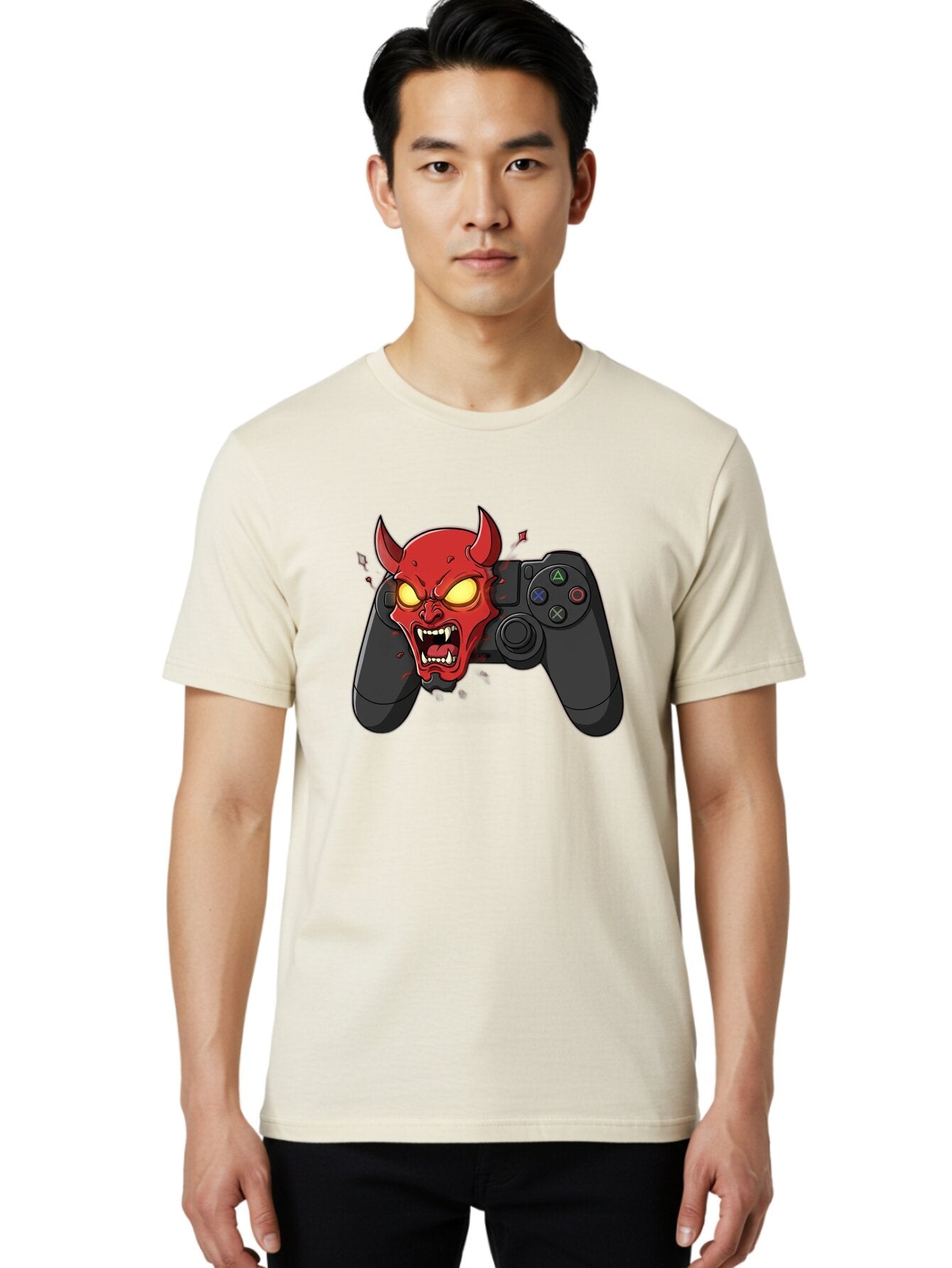 Playstation-Controller-Devil Men'S Graphic Tee, 100% Cotton, Comfortable Casual Summer Wear, Machine Washable, Vintage Camera, Old Camera, Antique Camera, Black Camera, Classic Photography, Photography Equipment, Nostalgic Device, Film Camera, Bao762 20
