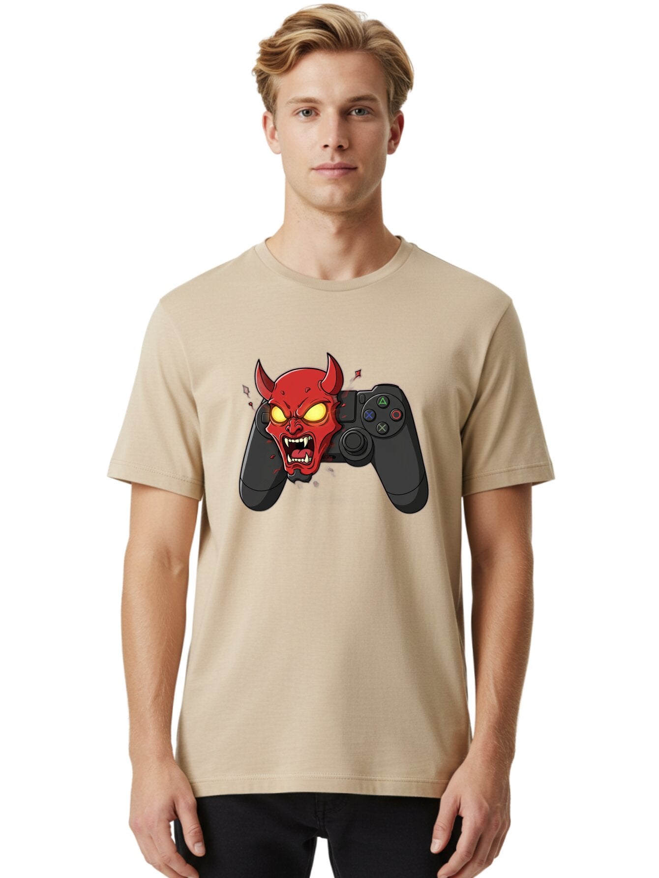 Playstation-Controller-Devil Men'S Graphic Tee, 100% Cotton, Comfortable Casual Summer Wear, Machine Washable, Vintage Camera, Old Camera, Antique Camera, Black Camera, Classic Photography, Photography Equipment, Nostalgic Device, Film Camera, Bao762 25