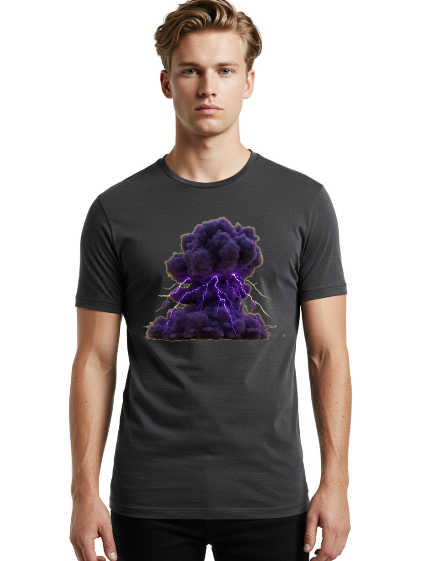 Purple-Cloud-Explosion Men'S Graphic Tee, 100% Cotton, Comfortable Casual Summer Wear, Machine Washable, Vintage Camera, Old Camera, Antique Camera, Black Camera, Classic Photography, Photography Equipment, Nostalgic Device, Film Camera, Bao772 24