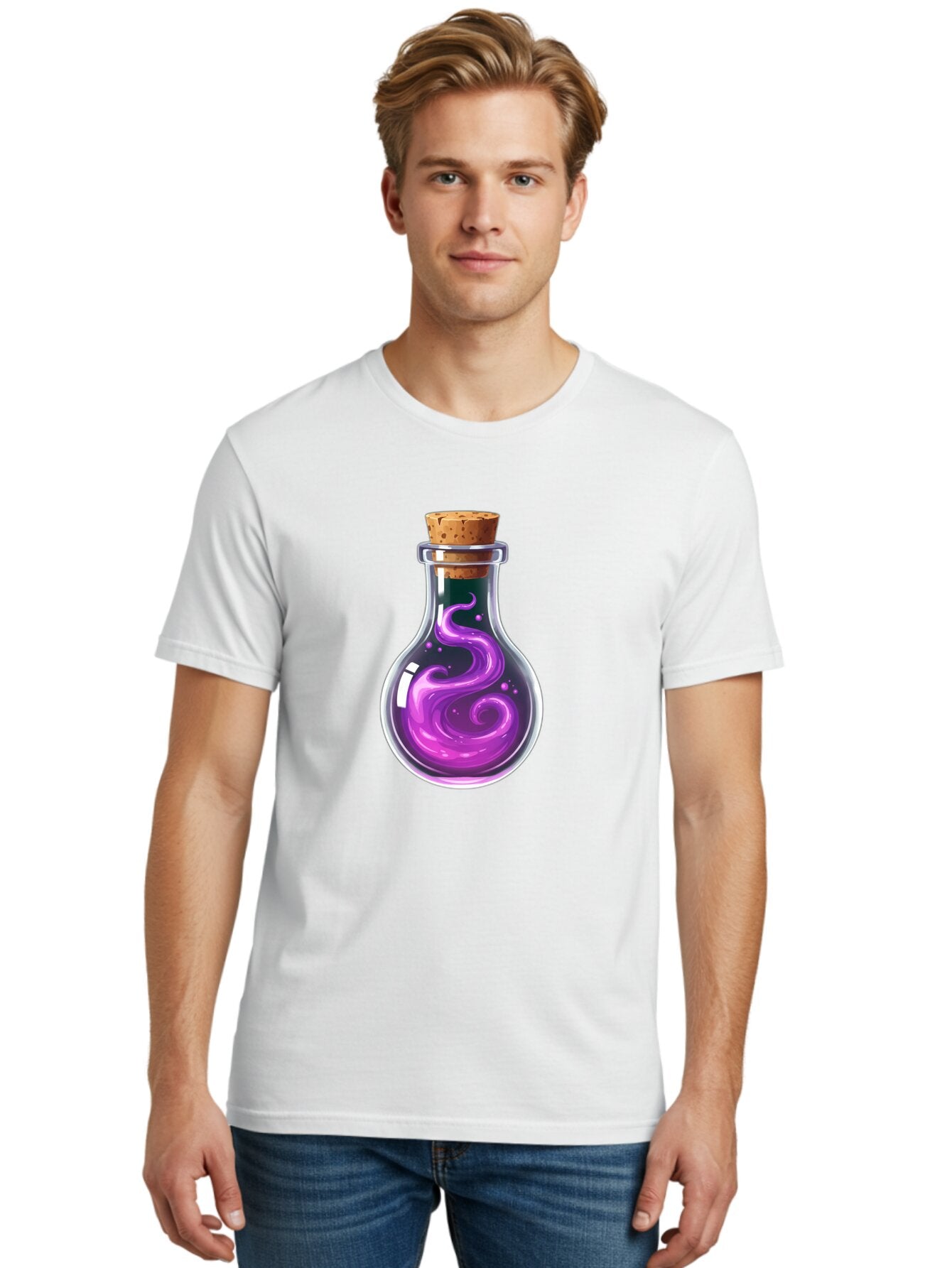 Purple-Potion-Bottle Men'S Graphic Tee, 100% Cotton, Comfortable Casual Summer Wear, Machine Washable, Vintage Camera, Old Camera, Antique Camera, Black Camera, Classic Photography, Photography Equipment, Nostalgic Device, Film Camera, Bao775 23