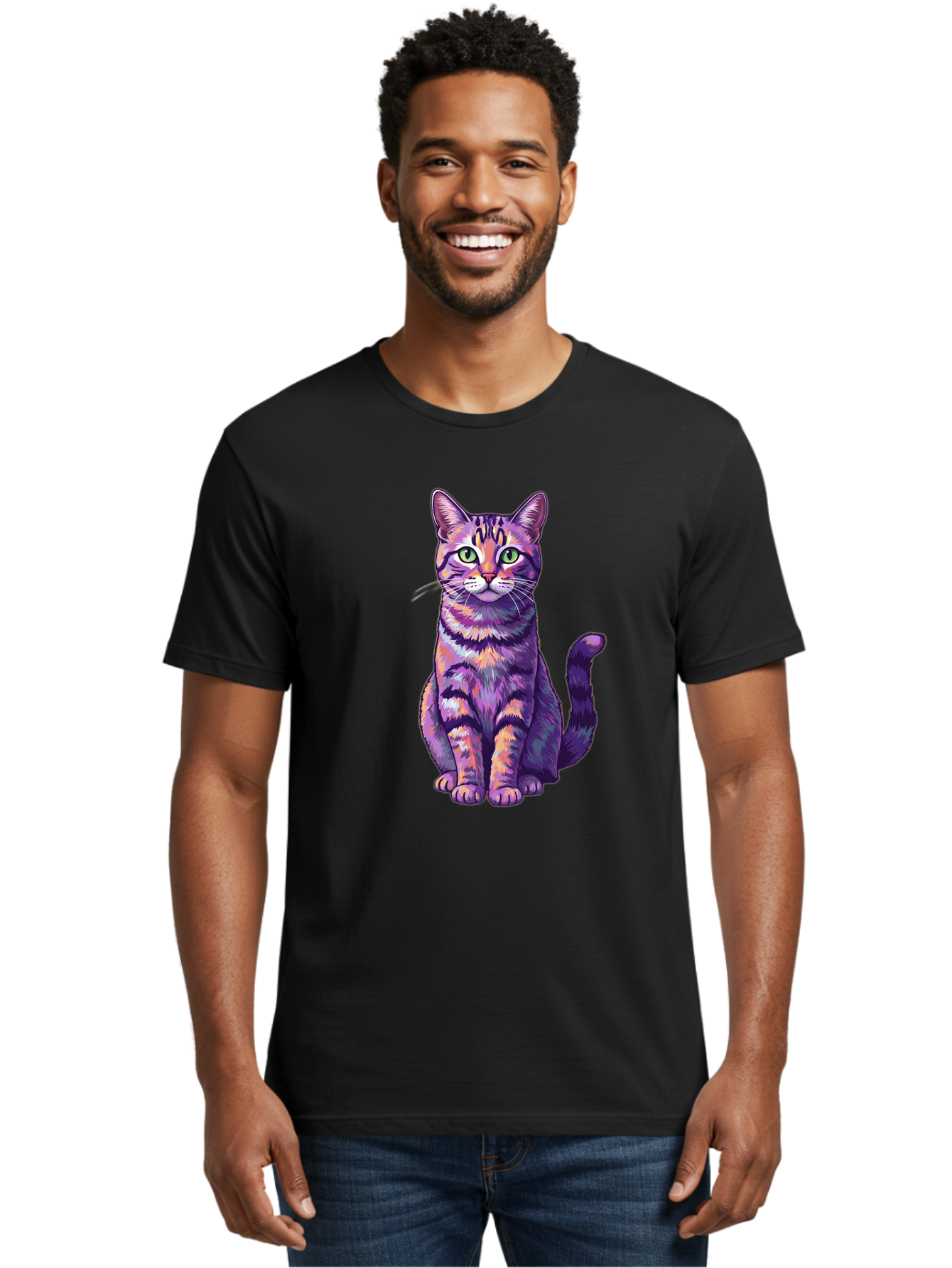 Purple-Tabby-Cat Men'S Graphic Tee, 100% Cotton, Comfortable Casual Summer Wear, Machine Washable, Vintage Camera, Old Camera, Antique Camera, Black Camera, Classic Photography, Photography Equipment, Nostalgic Device, Film Camera, Camera Art Bao776 21