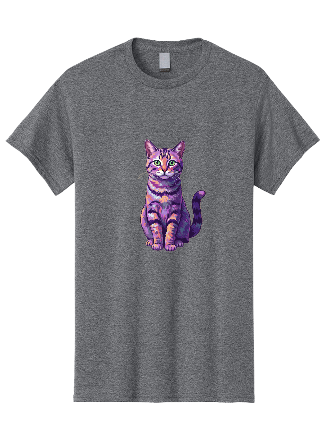 Purple-Tabby-Cat Men'S Graphic Tee, 100% Cotton, Comfortable Casual Summer Wear, Machine Washable, Vintage Camera, Old Camera, Antique Camera, Black Camera, Classic Photography, Photography Equipment, Nostalgic Device, Film Camera, Camera Art Bao776