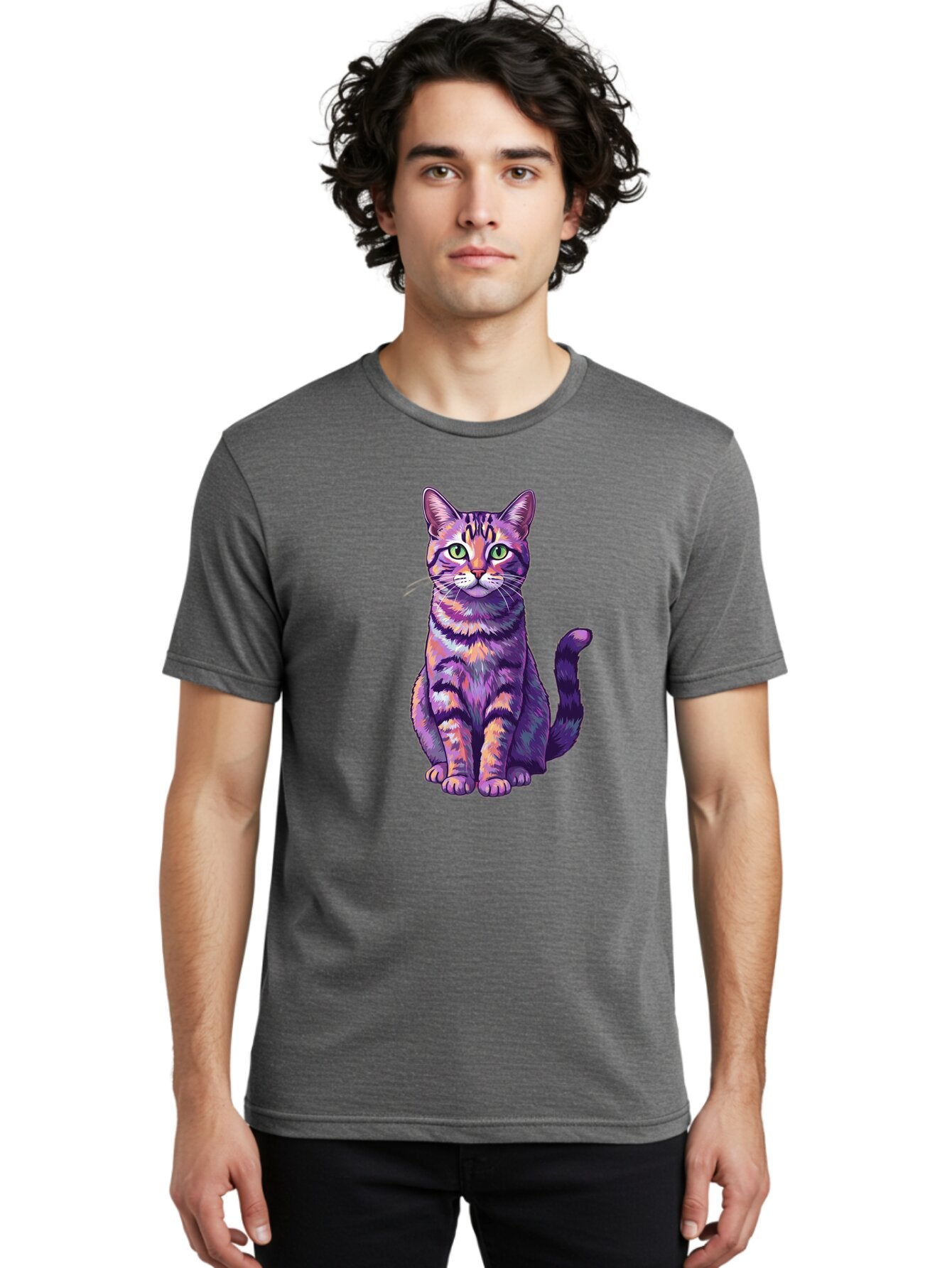 Purple-Tabby-Cat Men'S Graphic Tee, 100% Cotton, Comfortable Casual Summer Wear, Machine Washable, Vintage Camera, Old Camera, Antique Camera, Black Camera, Classic Photography, Photography Equipment, Nostalgic Device, Film Camera, Camera Art Bao776 30