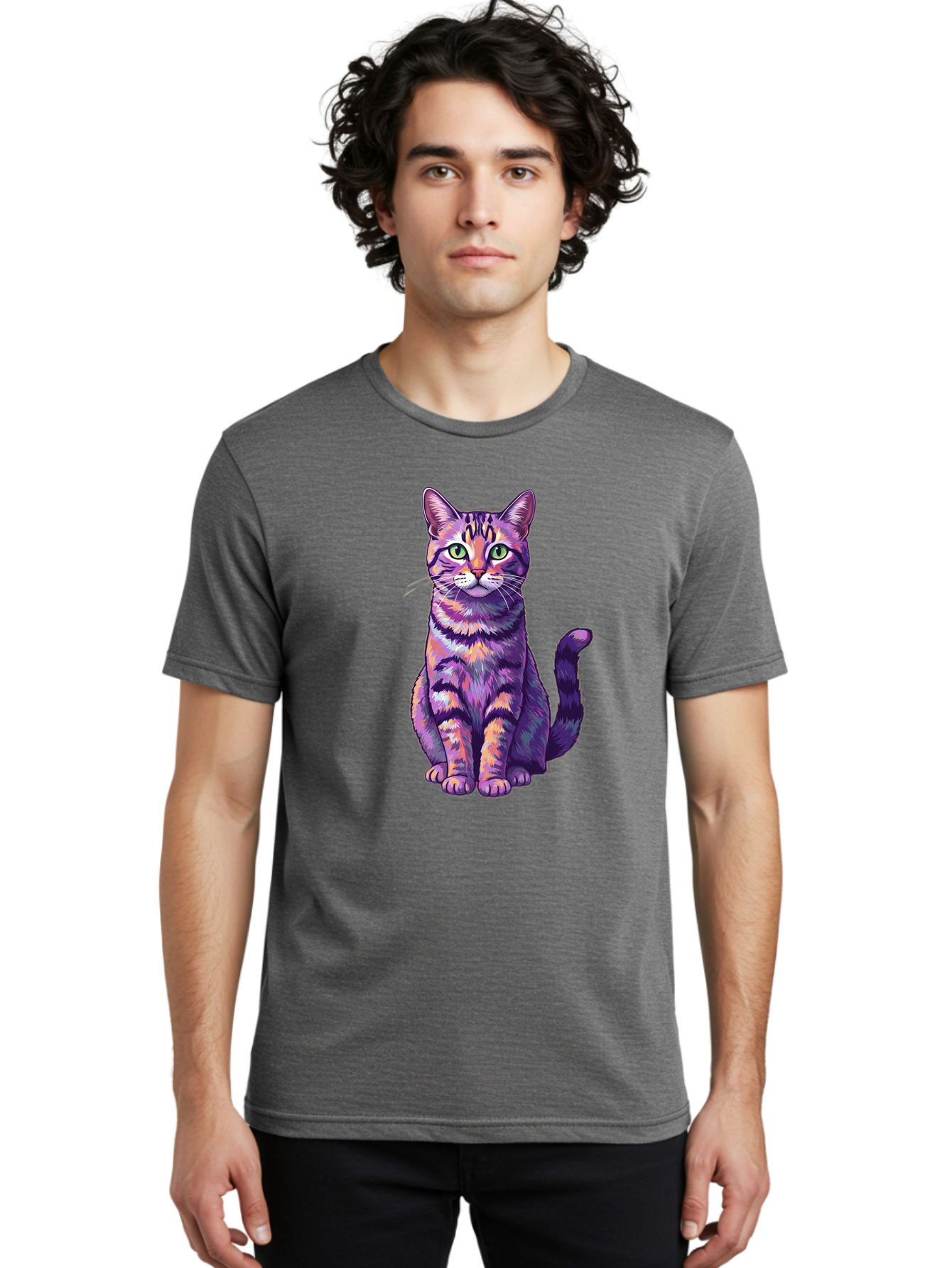 Purple-Tabby-Cat Men'S Graphic Tee, 100% Cotton, Comfortable Casual Summer Wear, Machine Washable, Vintage Camera, Old Camera, Antique Camera, Black Camera, Classic Photography, Photography Equipment, Nostalgic Device, Film Camera, Camera Art Bao776 16