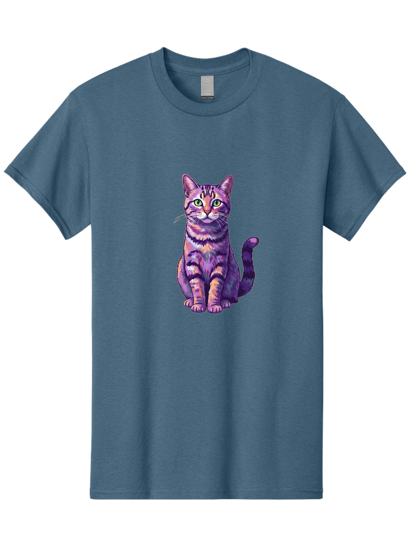 Purple-Tabby-Cat Men'S Graphic Tee, 100% Cotton, Comfortable Casual Summer Wear, Machine Washable, Vintage Camera, Old Camera, Antique Camera, Black Camera, Classic Photography, Photography Equipment, Nostalgic Device, Film Camera, Camera Art Bao776