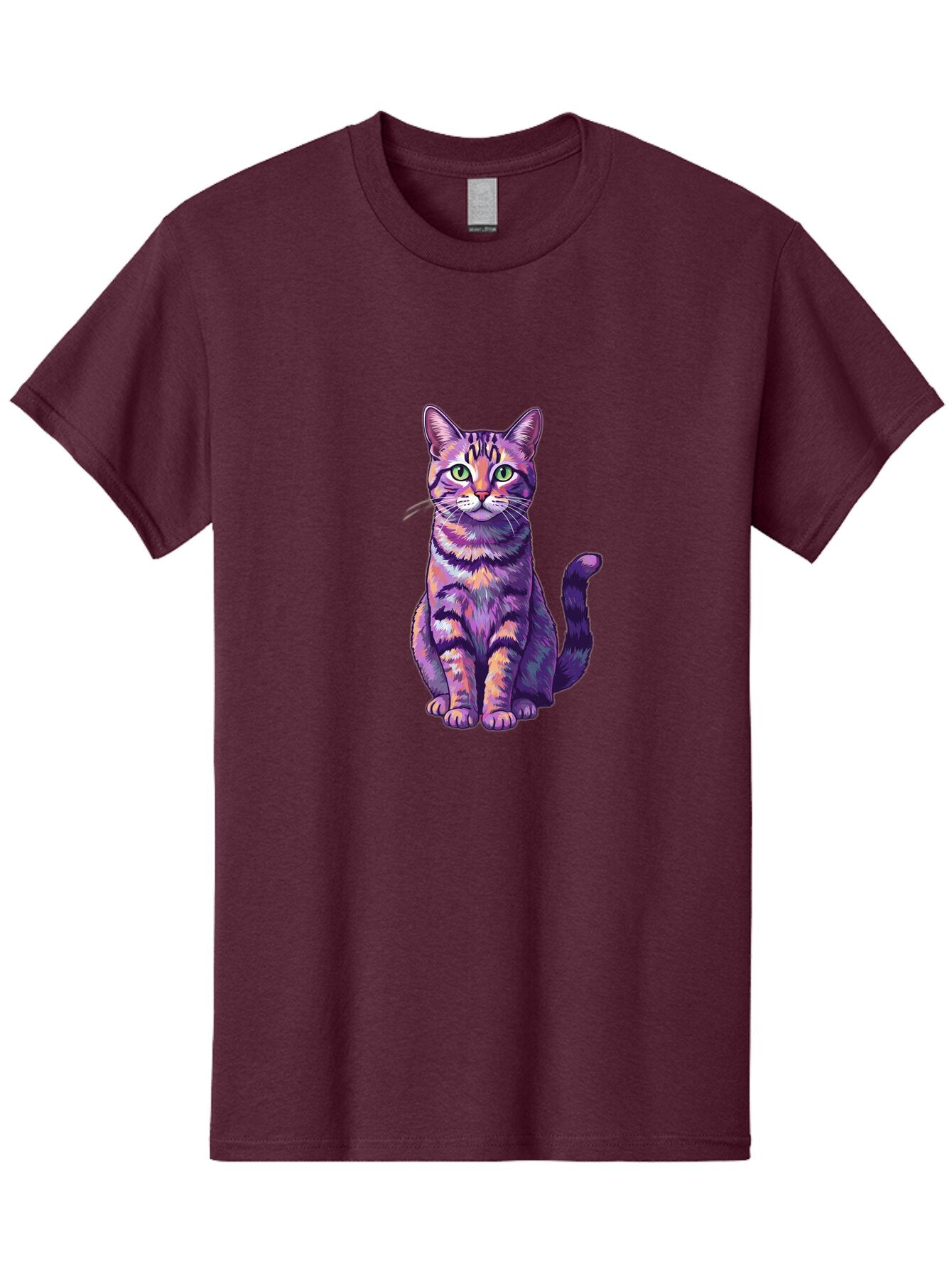 Purple-Tabby-Cat Men'S Graphic Tee, 100% Cotton, Comfortable Casual Summer Wear, Machine Washable, Vintage Camera, Old Camera, Antique Camera, Black Camera, Classic Photography, Photography Equipment, Nostalgic Device, Film Camera, Camera Art Bao776 4