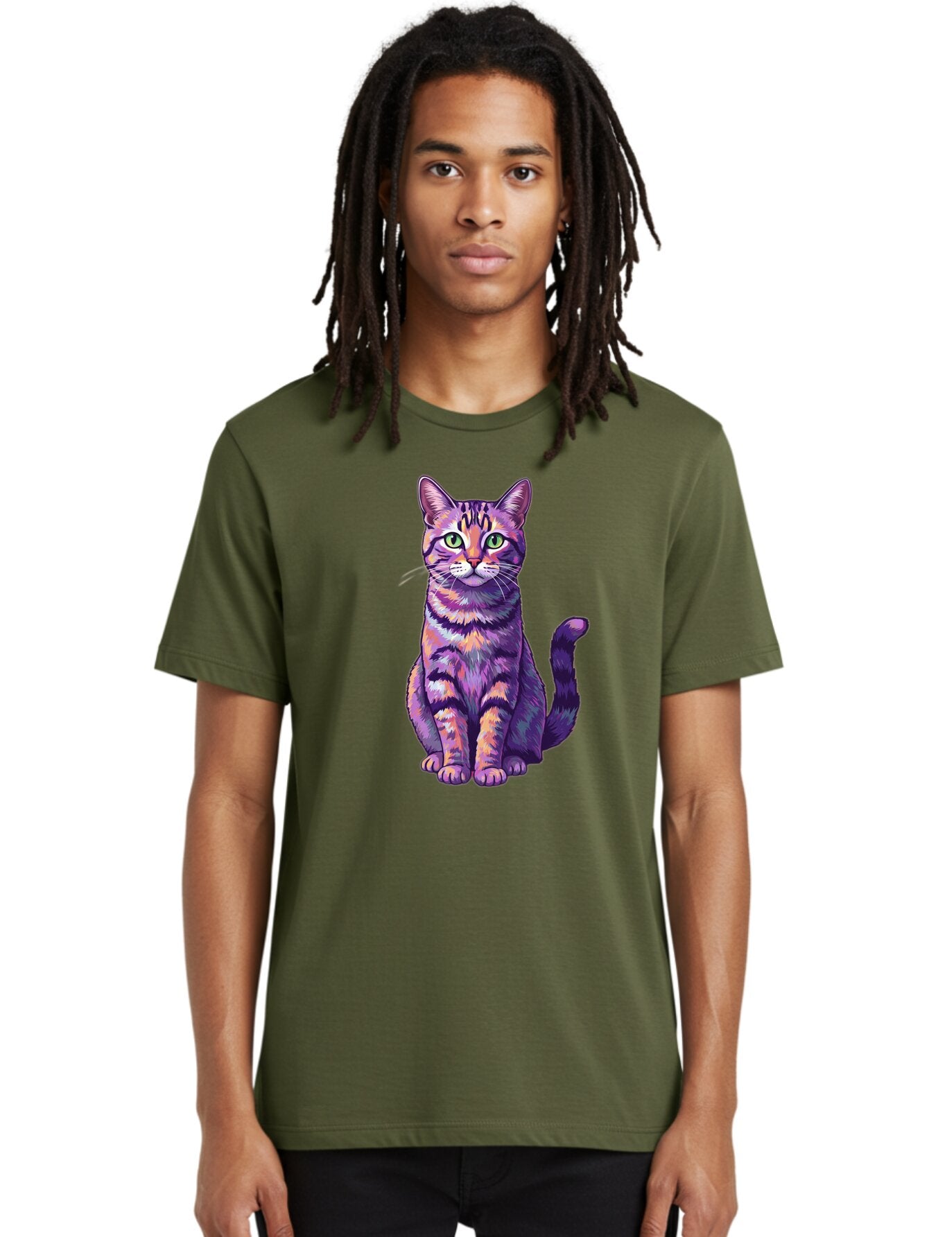 Purple-Tabby-Cat Men'S Graphic Tee, 100% Cotton, Comfortable Casual Summer Wear, Machine Washable, Vintage Camera, Old Camera, Antique Camera, Black Camera, Classic Photography, Photography Equipment, Nostalgic Device, Film Camera, Camera Art Bao776 17