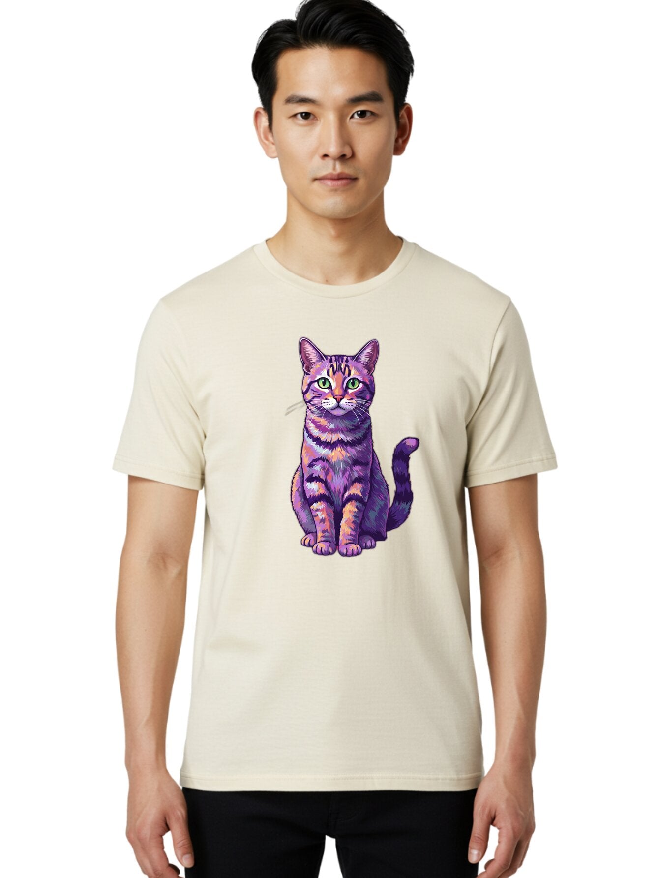 Purple-Tabby-Cat Men'S Graphic Tee, 100% Cotton, Comfortable Casual Summer Wear, Machine Washable, Vintage Camera, Old Camera, Antique Camera, Black Camera, Classic Photography, Photography Equipment, Nostalgic Device, Film Camera, Camera Art Bao776 26