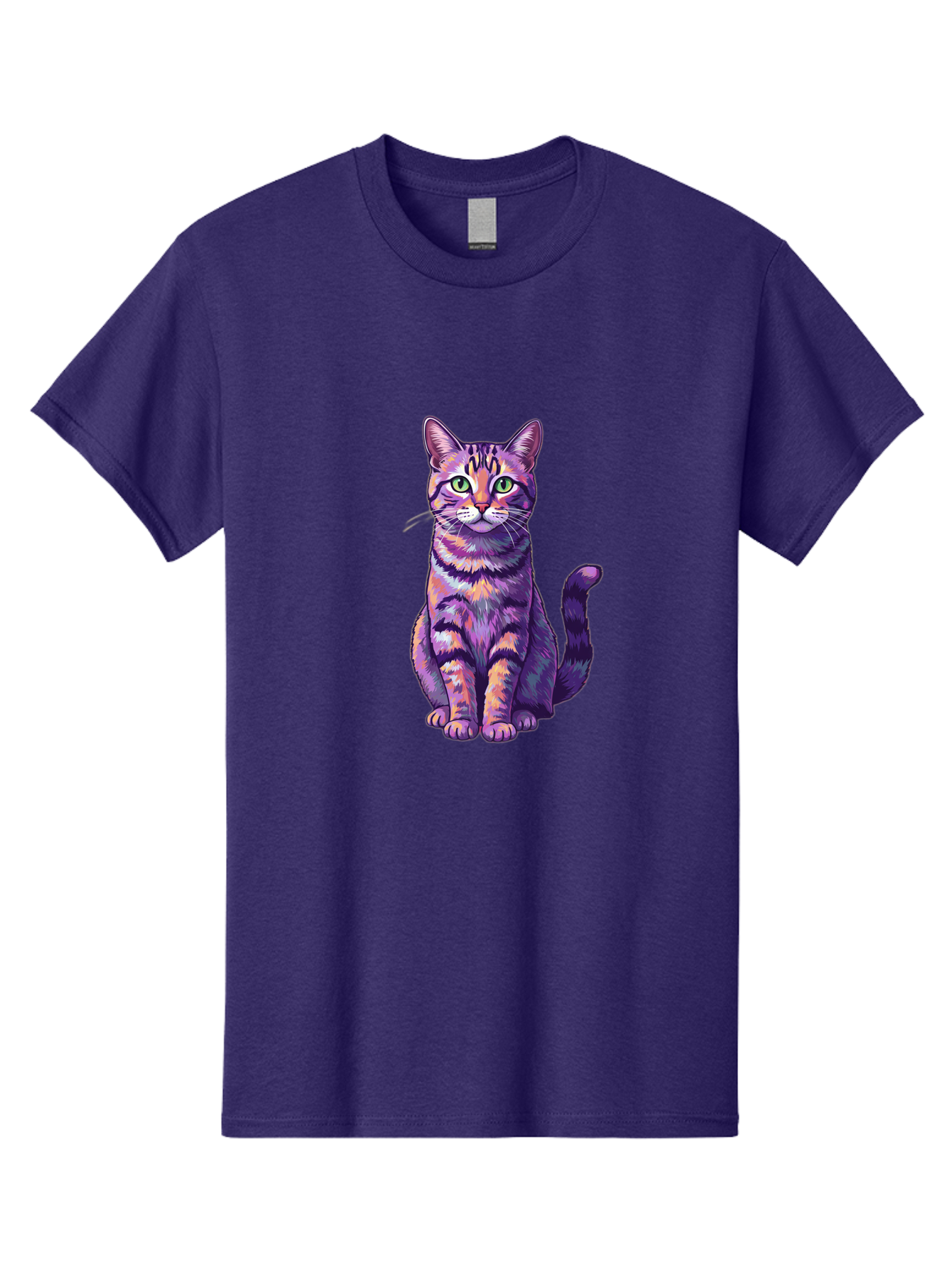 Purple-Tabby-Cat Men'S Graphic Tee, 100% Cotton, Comfortable Casual Summer Wear, Machine Washable, Vintage Camera, Old Camera, Antique Camera, Black Camera, Classic Photography, Photography Equipment, Nostalgic Device, Film Camera, Camera Art Bao776 3