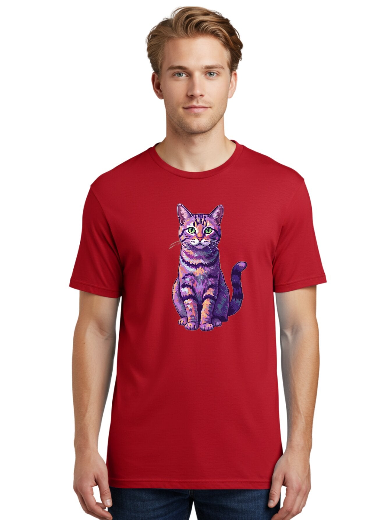 Purple-Tabby-Cat Men'S Graphic Tee, 100% Cotton, Comfortable Casual Summer Wear, Machine Washable, Vintage Camera, Old Camera, Antique Camera, Black Camera, Classic Photography, Photography Equipment, Nostalgic Device, Film Camera, Camera Art Bao776 20