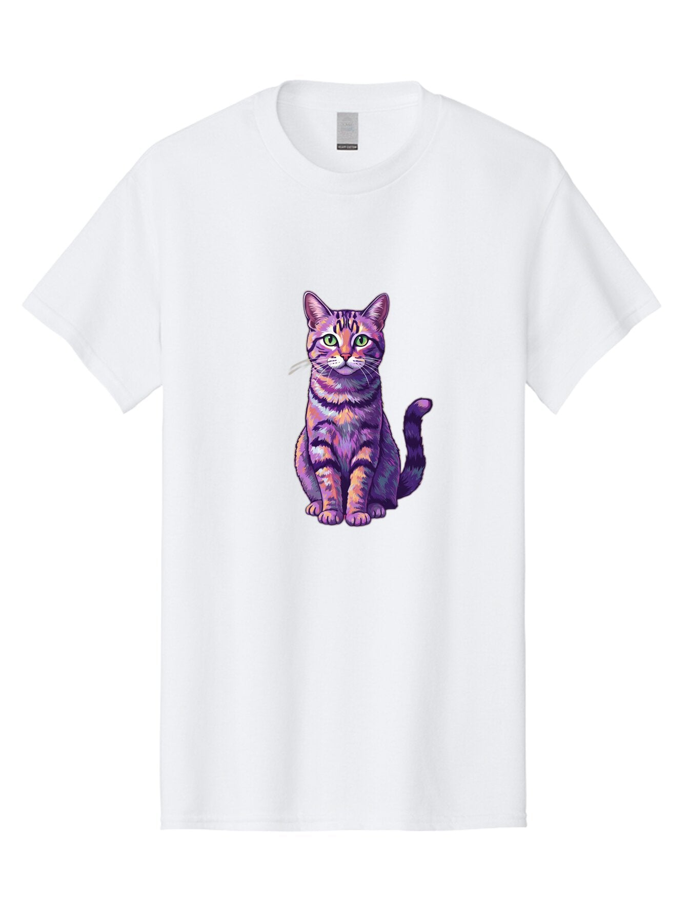 Purple-Tabby-Cat Men'S Graphic Tee, 100% Cotton, Comfortable Casual Summer Wear, Machine Washable, Vintage Camera, Old Camera, Antique Camera, Black Camera, Classic Photography, Photography Equipment, Nostalgic Device, Film Camera, Camera Art Bao776