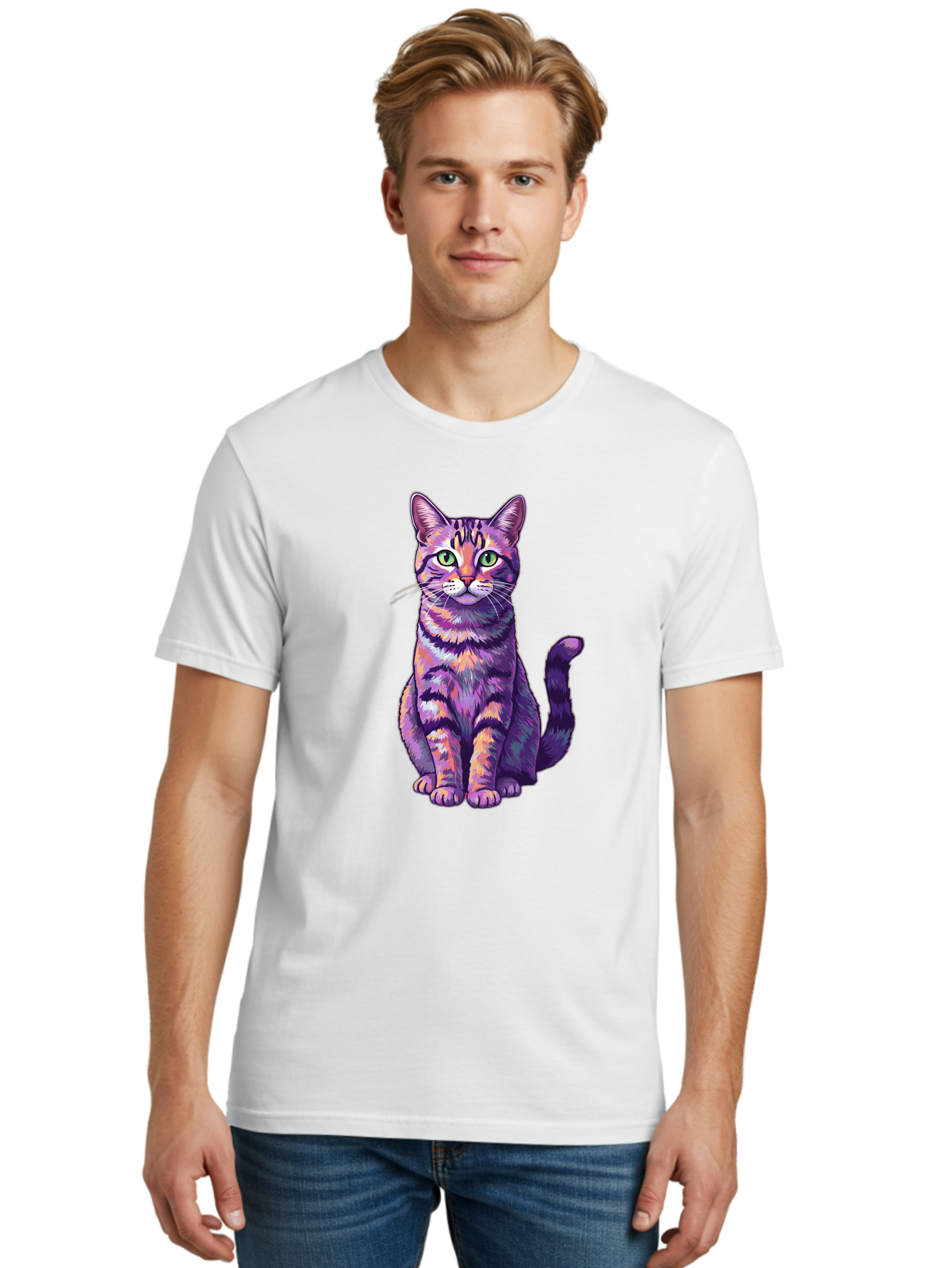 Purple-Tabby-Cat Men'S Graphic Tee, 100% Cotton, Comfortable Casual Summer Wear, Machine Washable, Vintage Camera, Old Camera, Antique Camera, Black Camera, Classic Photography, Photography Equipment, Nostalgic Device, Film Camera, Camera Art Bao776 26