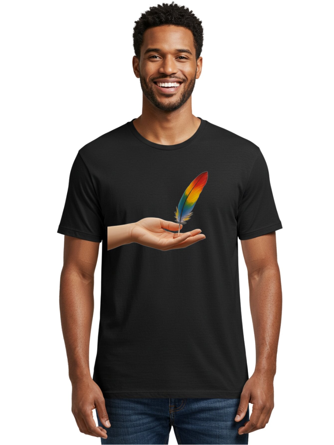 Rainbow-Feather Men'S Graphic Tee, 100% Cotton, Comfortable Casual Summer Wear, Machine Washable, Vintage Camera, Old Camera, Antique Camera, Black Camera, Classic Photography, Photography Equipment, Nostalgic Device, Film Camera, Camera Art Bao780 25
