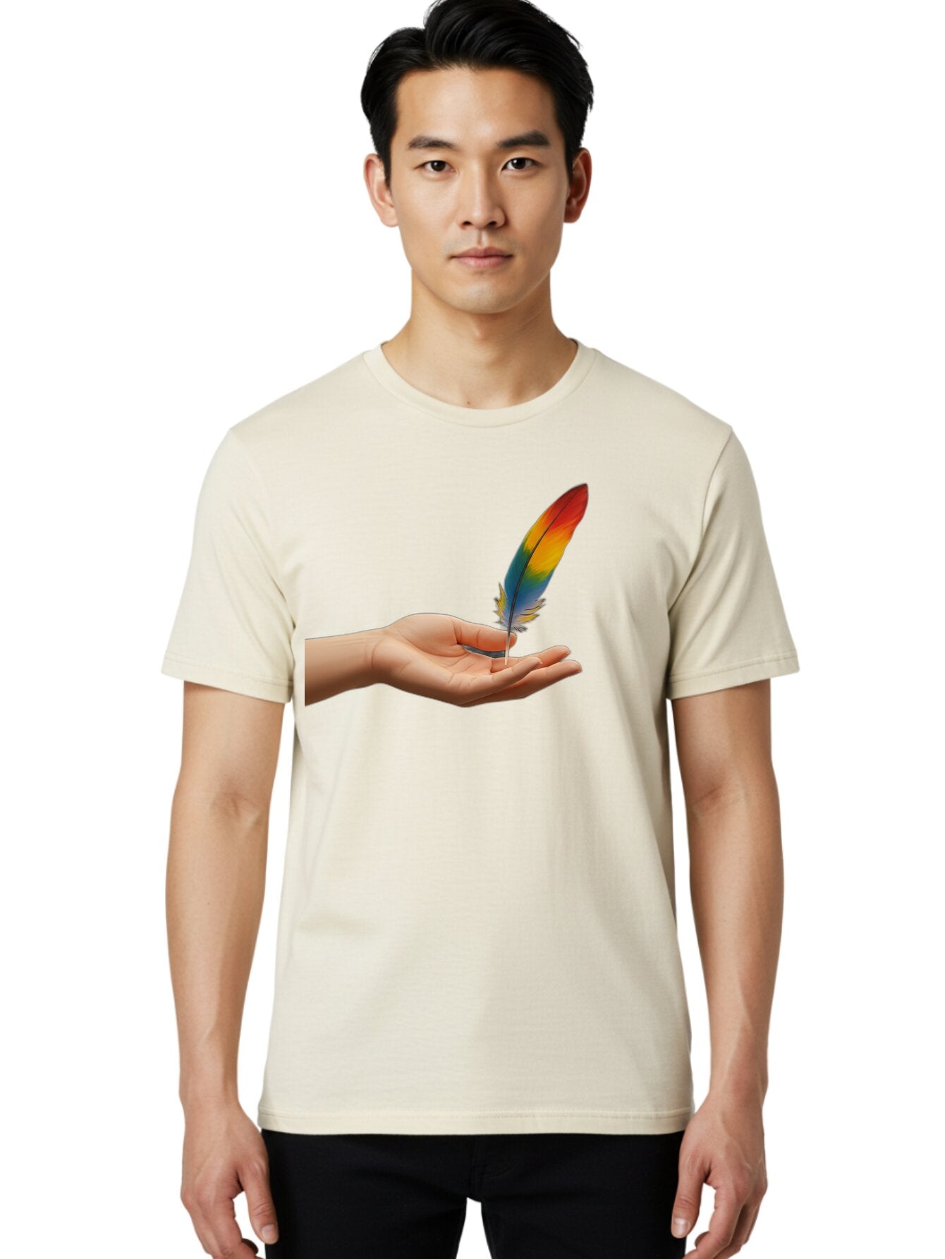 Rainbow-Feather Men'S Graphic Tee, 100% Cotton, Comfortable Casual Summer Wear, Machine Washable, Vintage Camera, Old Camera, Antique Camera, Black Camera, Classic Photography, Photography Equipment, Nostalgic Device, Film Camera, Camera Art Bao780 17