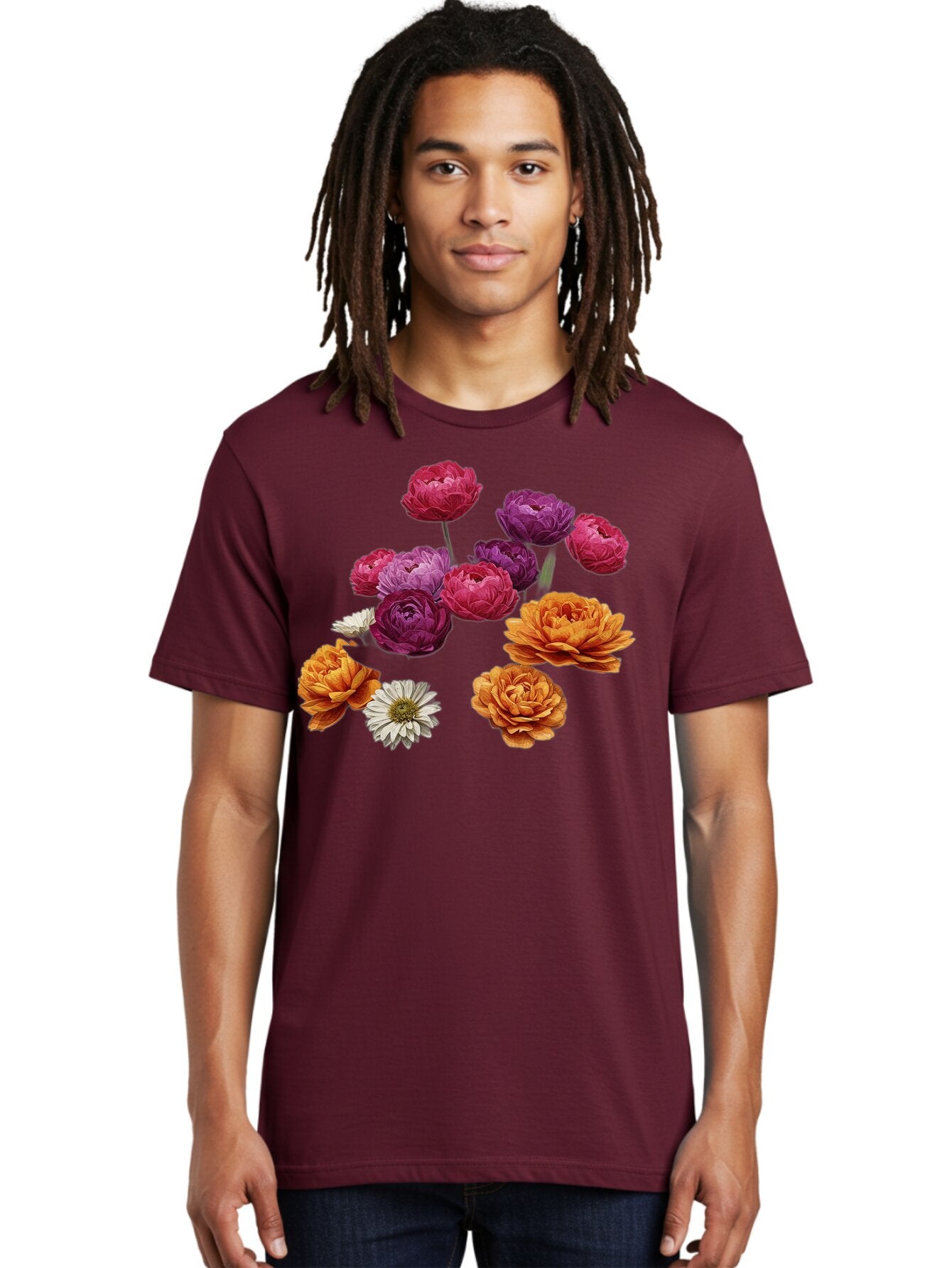 Ranunculus-Flowers Men'S Graphic Tee, 100% Cotton, Comfortable Casual Summer Wear, Machine Washable, Vintage Camera, Old Camera, Antique Camera, Black Camera, Classic Photography, Photography Equipment, Nostalgic Device, Film Camera, Bao783 28