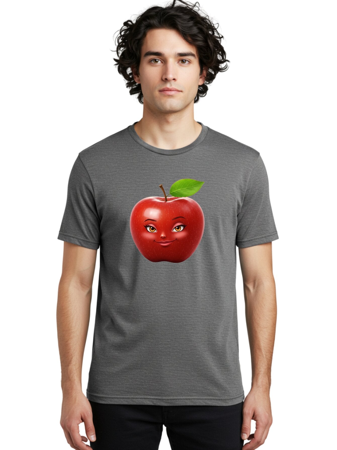 Red-Apple-With-Face Men'S Graphic Tee, 100% Cotton, Comfortable Casual Summer Wear, Machine Washable, Vintage Camera, Old Camera, Antique Camera, Black Camera, Classic Photography, Photography Equipment, Nostalgic Device, Film Camera, Bao791 23
